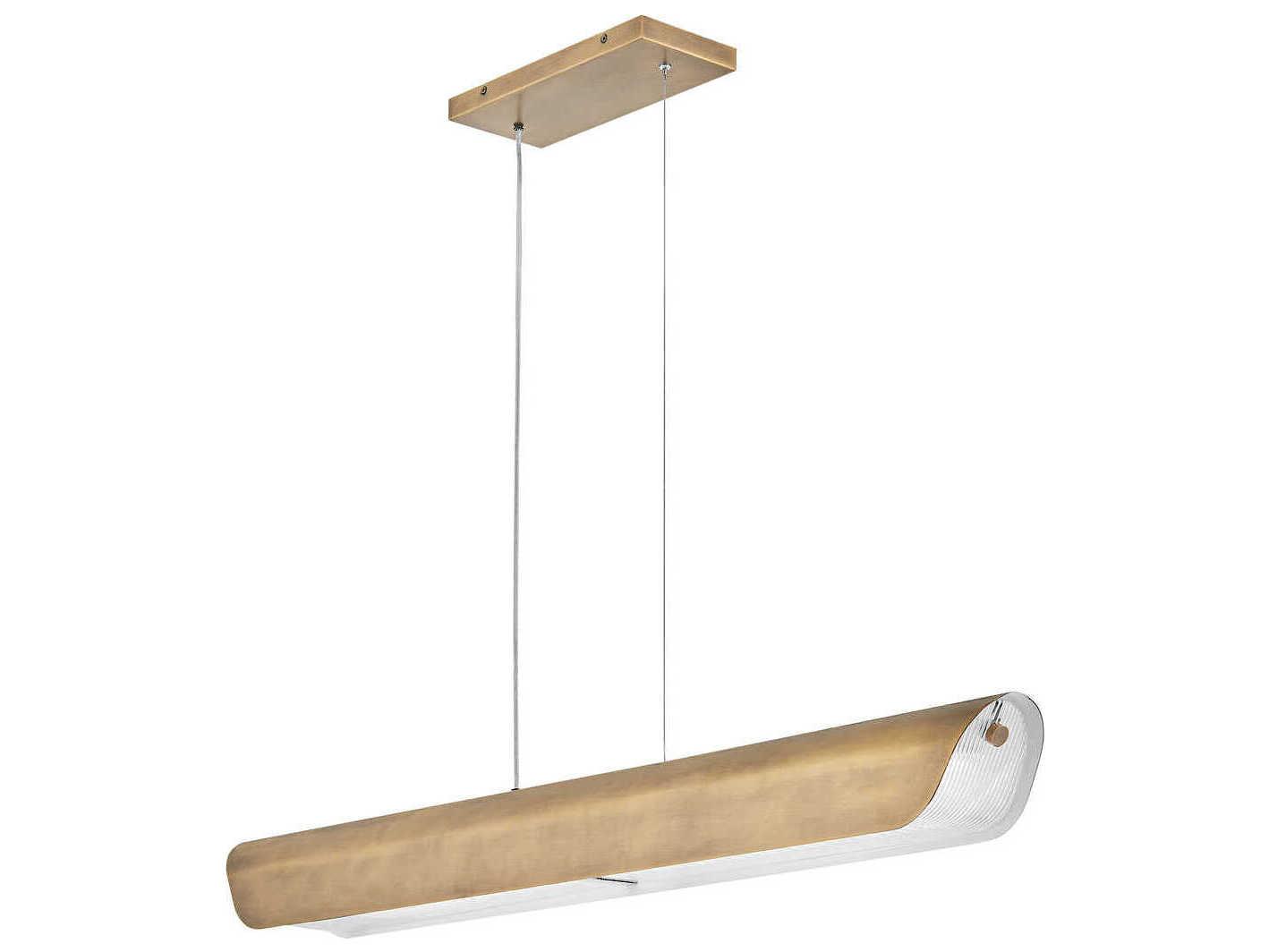 Fredrick Ramond Arco Heritage Brass Linear Island Pendant