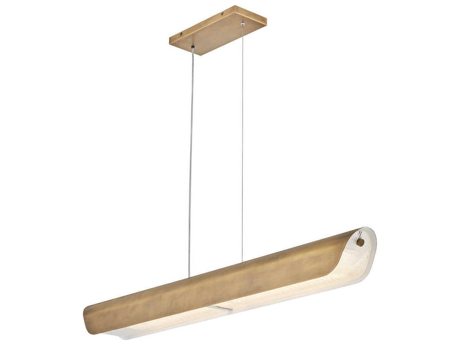 Fredrick Ramond Arco Heritage Brass Linear Island Pendant