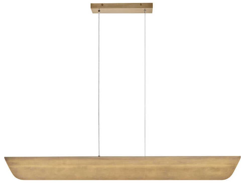 Fredrick Ramond Arco Heritage Brass Linear Island Pendant