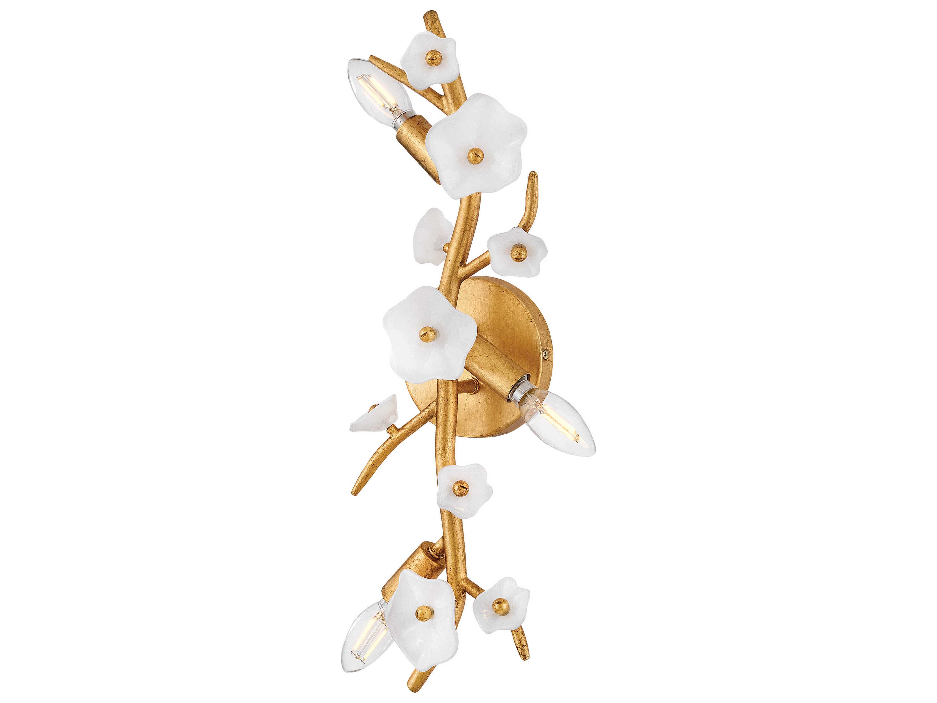 Fredrick Ramond Azalea 3-Light Distressed Brass Wall Sconce