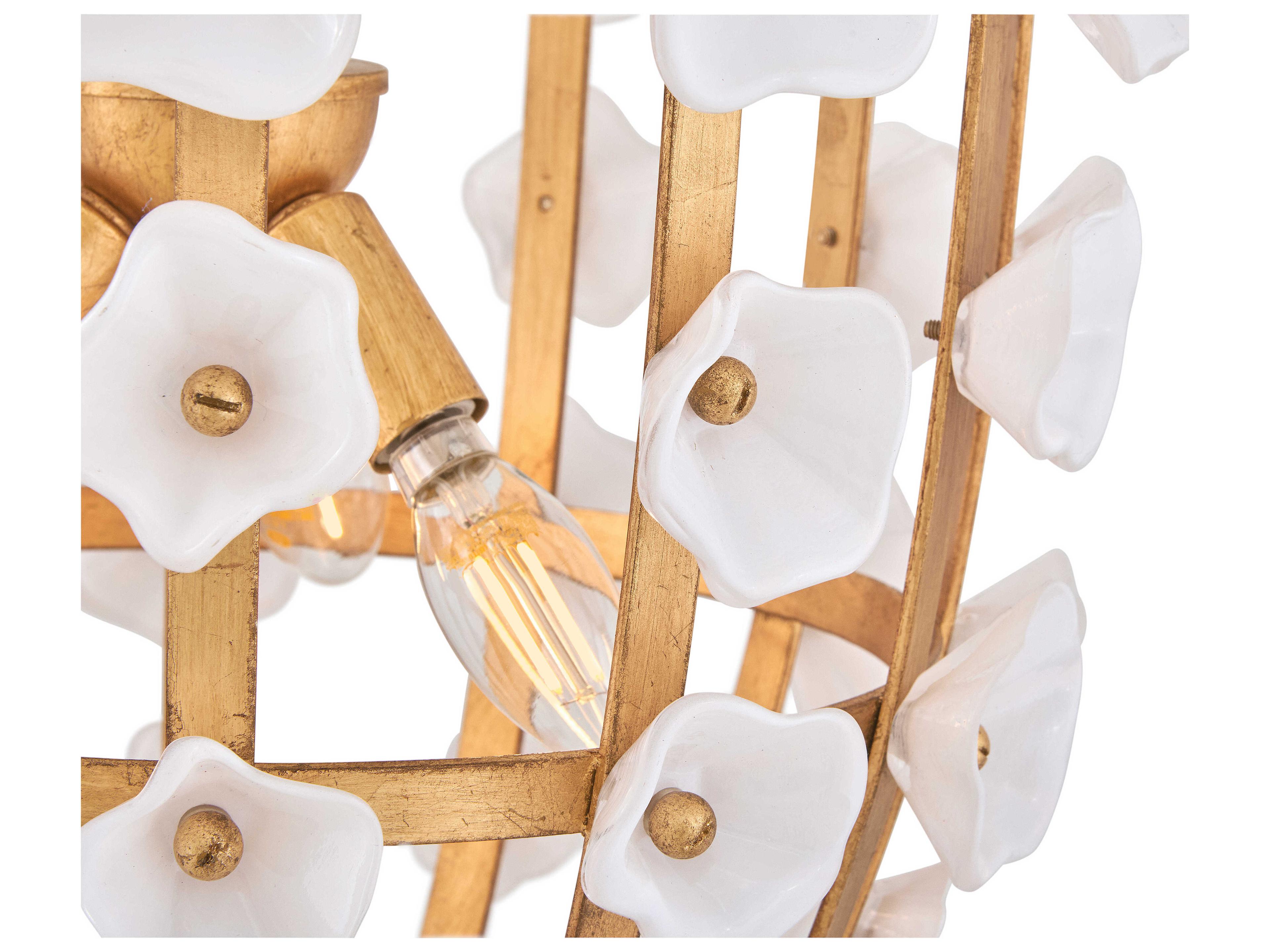 Fredrick Ramond Azalea 3-Light Distressed Brass Pendant