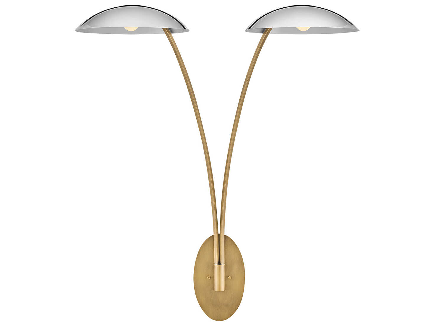 Fredrick Ramond Glenn 2-Light Heritage Brass Chrome Wall Sconce