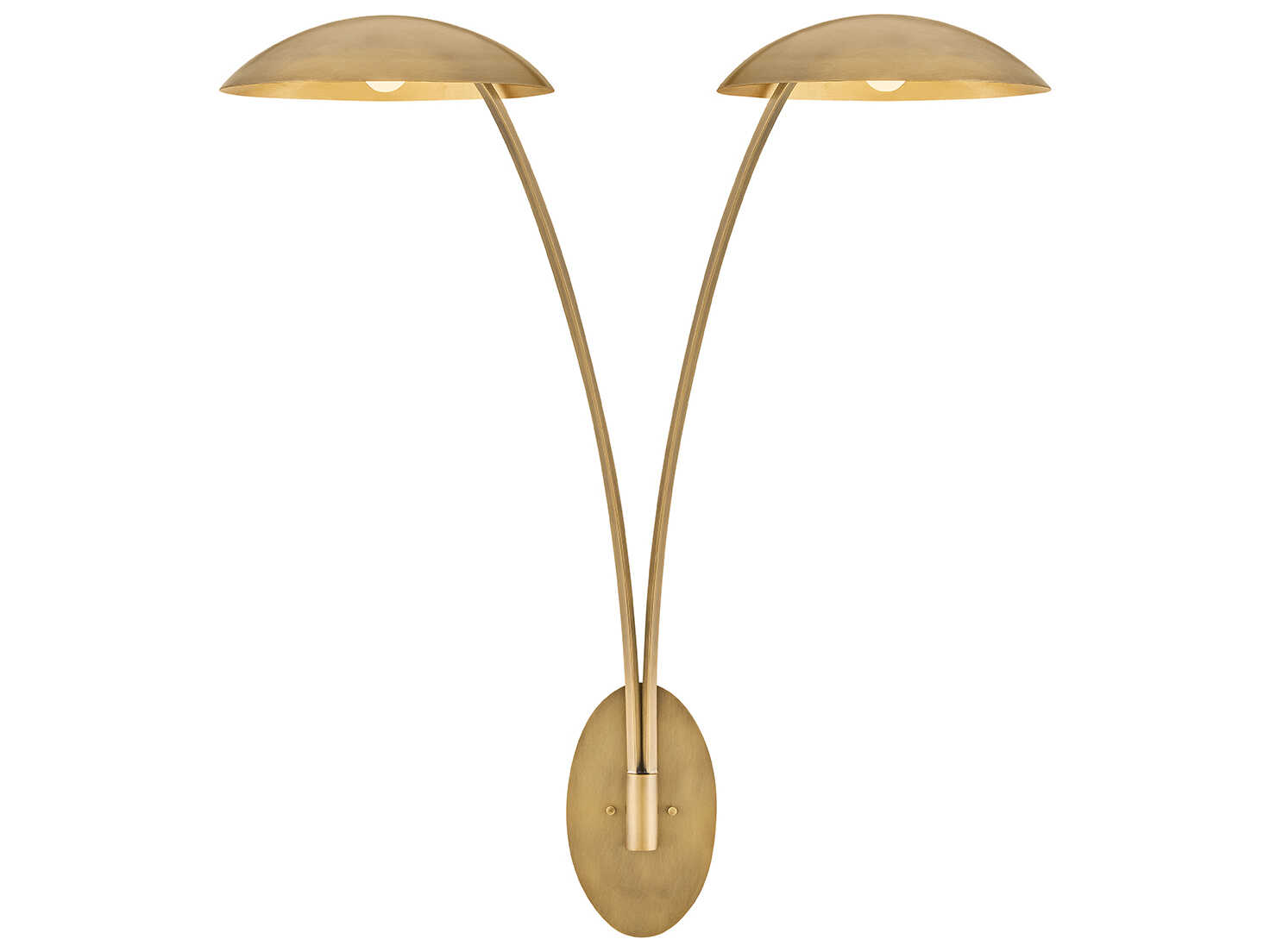 Fredrick Ramond Glenn 2-Light Heritage Brass Gold Leaf Wall Sconce