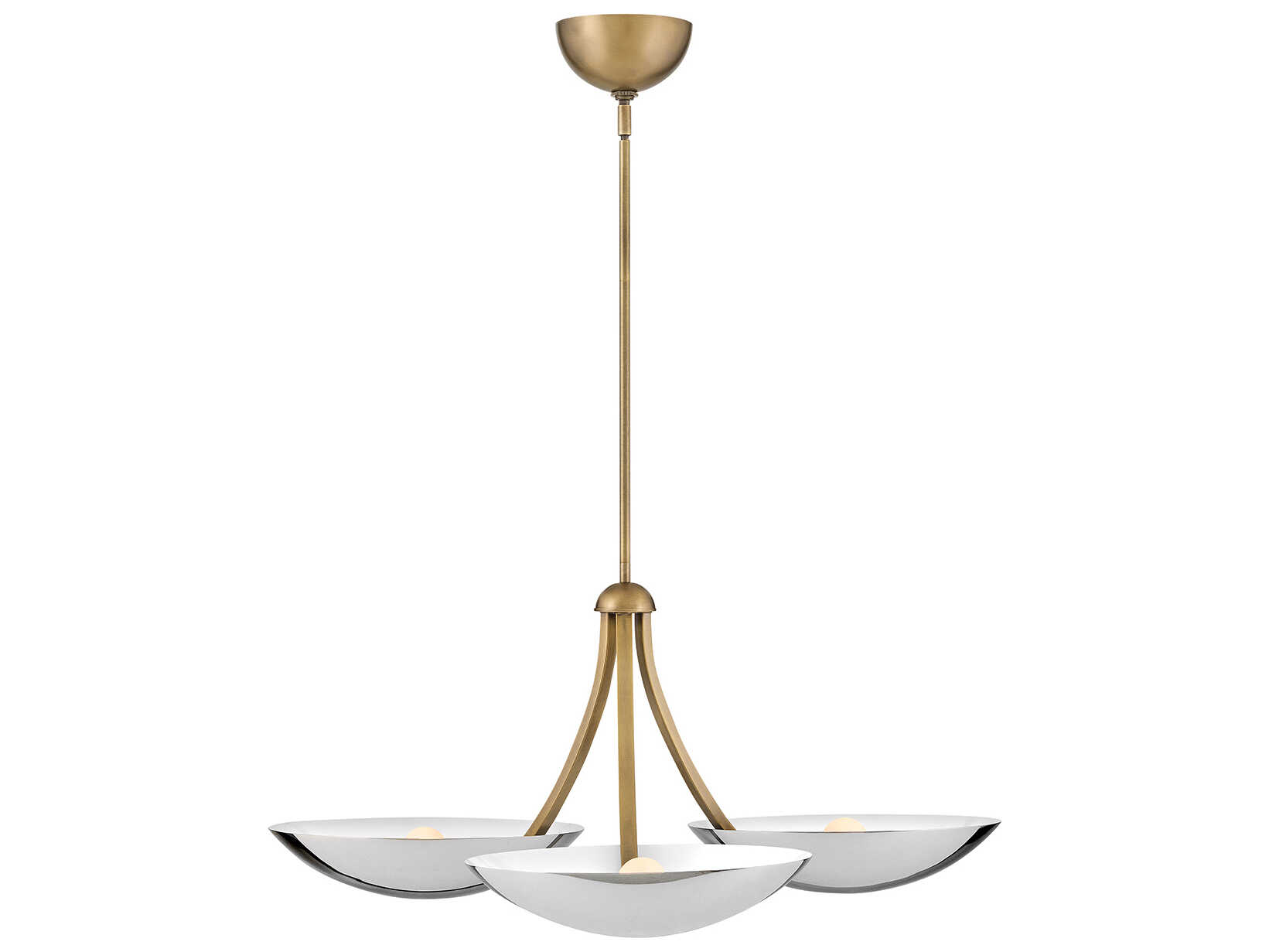 Fredrick Ramond Glenn 3-Light Heritage Brass Chrome Bowl Chandelier