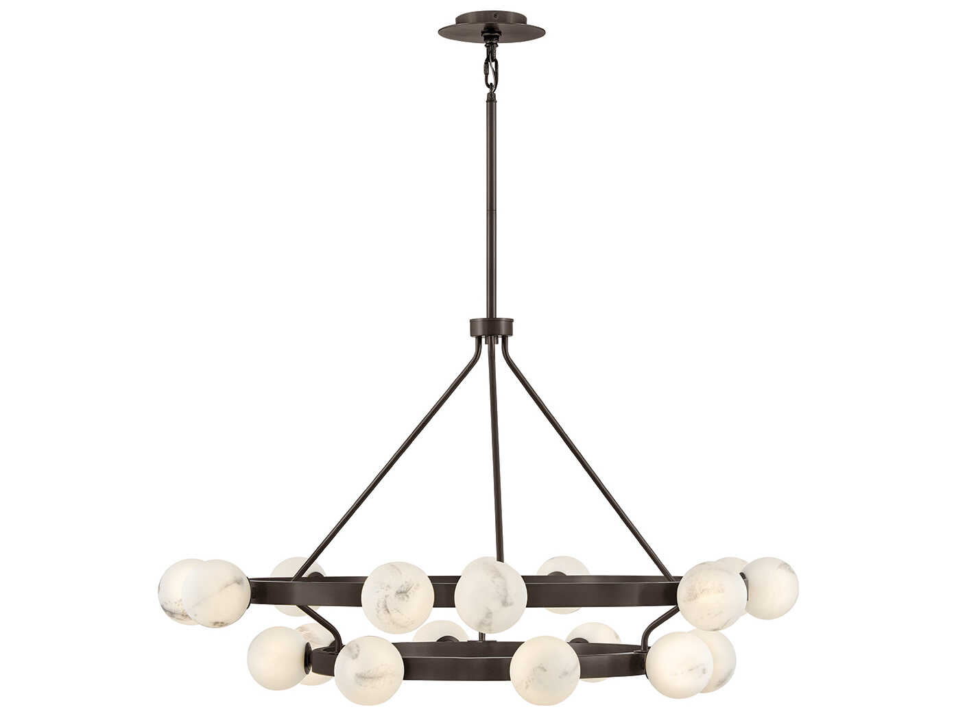 Fredrick Ramond Selene 18-Light Black Oxide Globe Tiered Chandelier