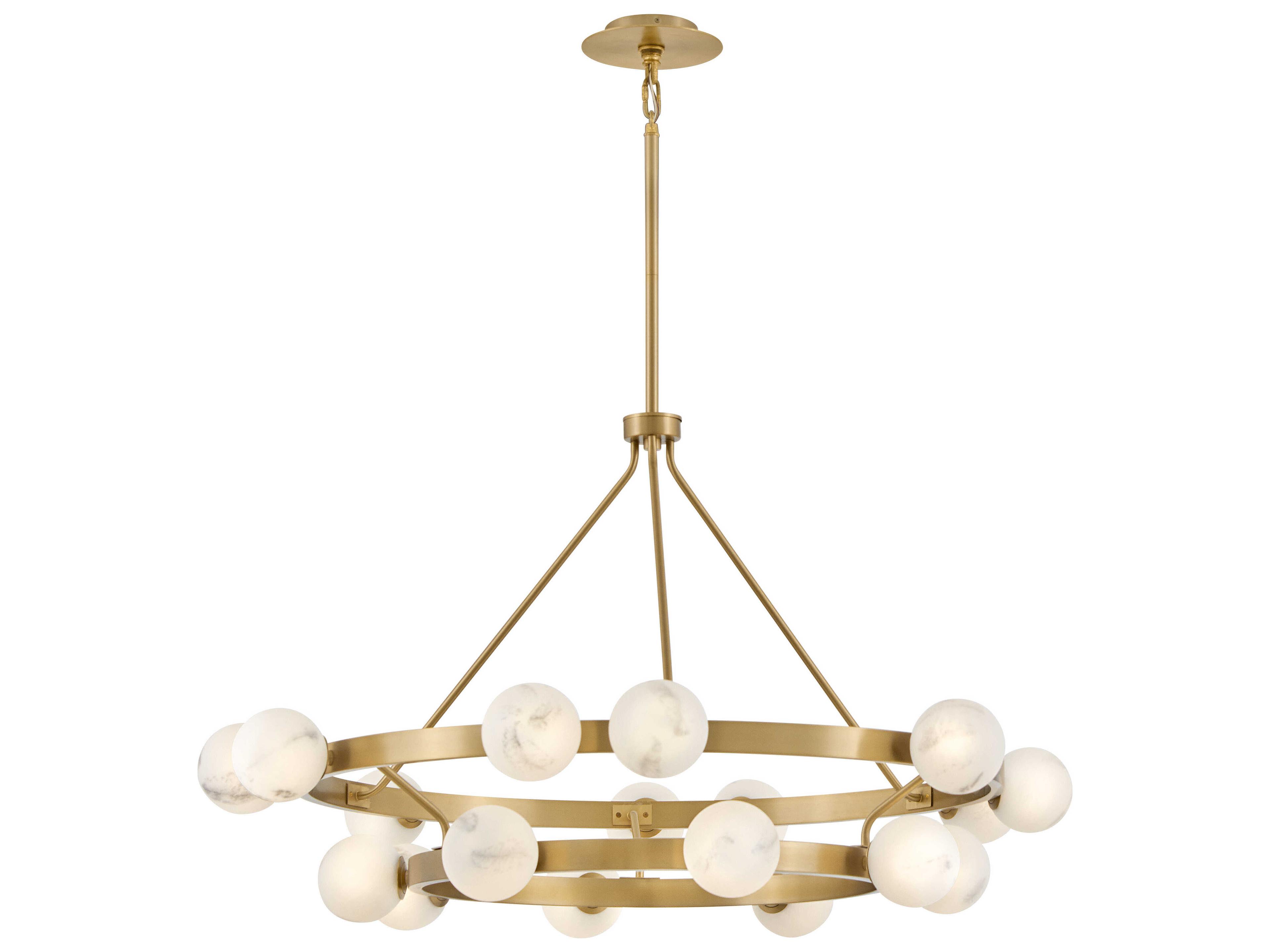 Fredrick Ramond Selene 18-Light Lacquered Brass Globe Chandelier