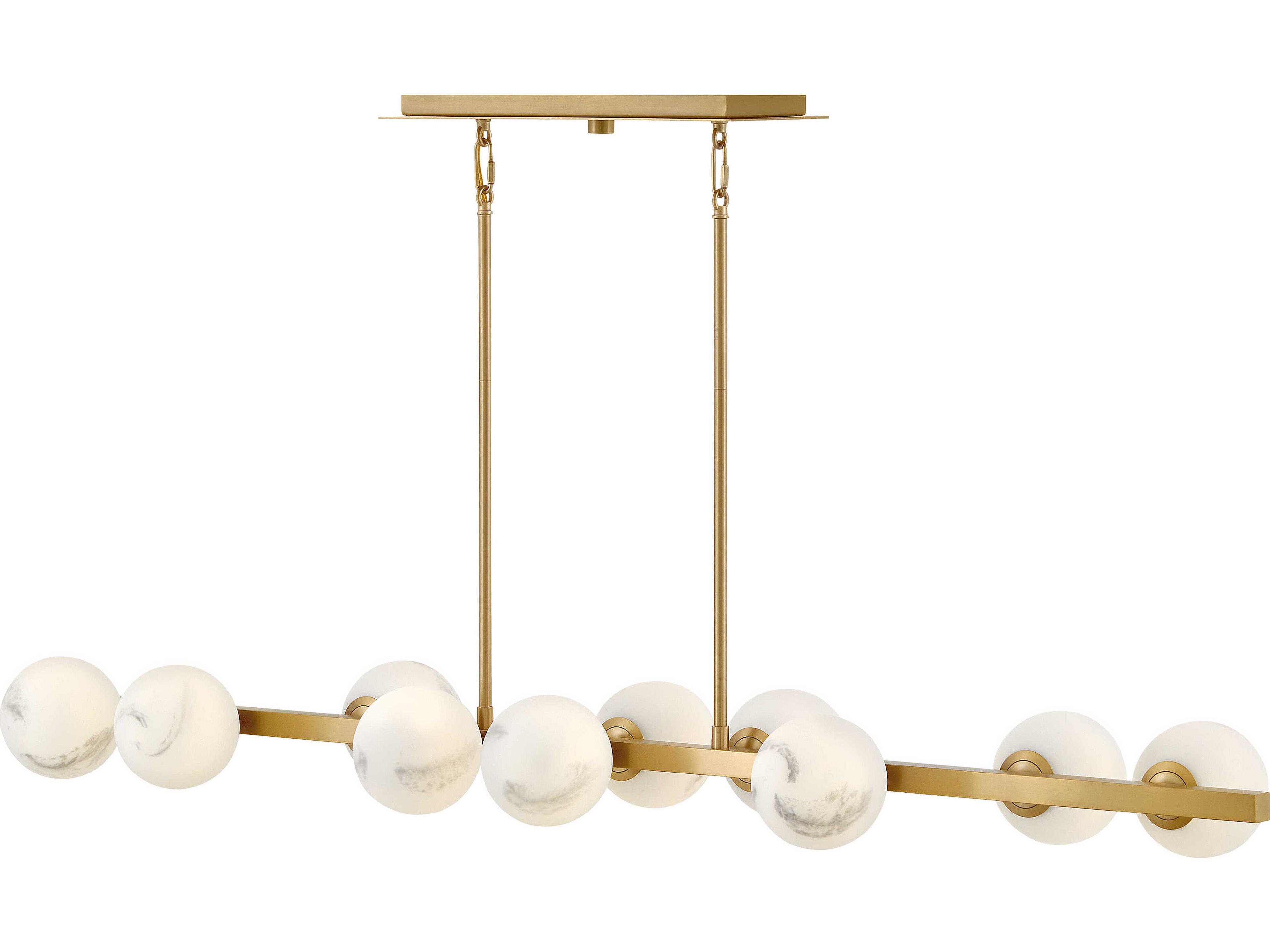 Fredrick Ramond Selene 10-Light Lacquered Brass Globe Linear Island Pendant