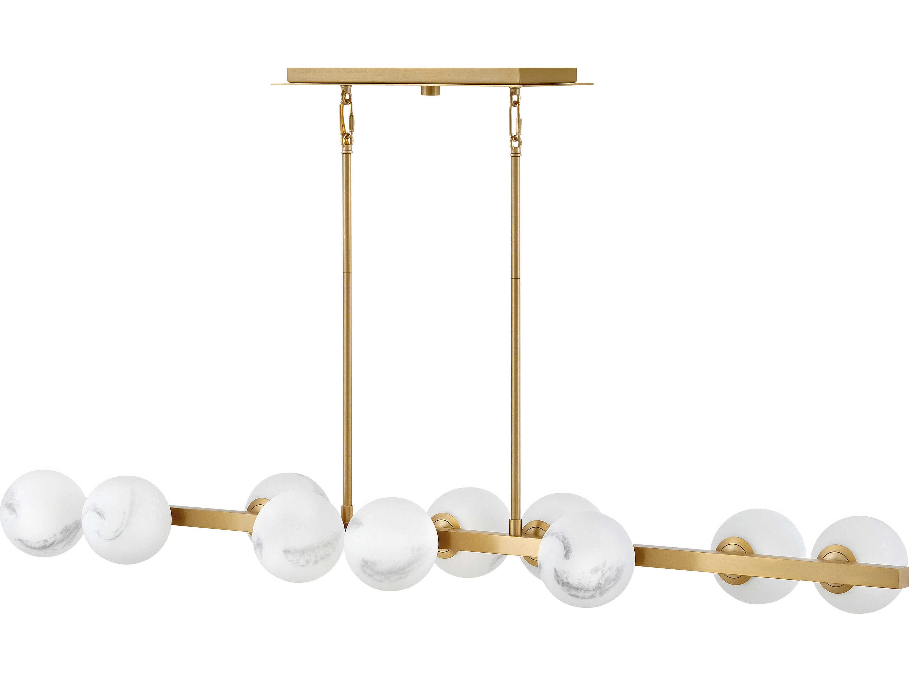 Fredrick Ramond Selene 10-Light Lacquered Brass Globe Linear Island Pendant