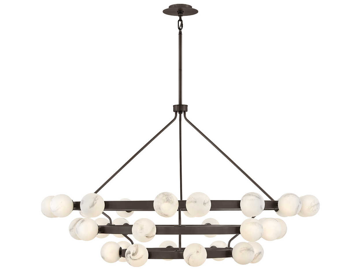 Fredrick Ramond Selene 36-Light Black Oxide Globe Tiered Chandelier