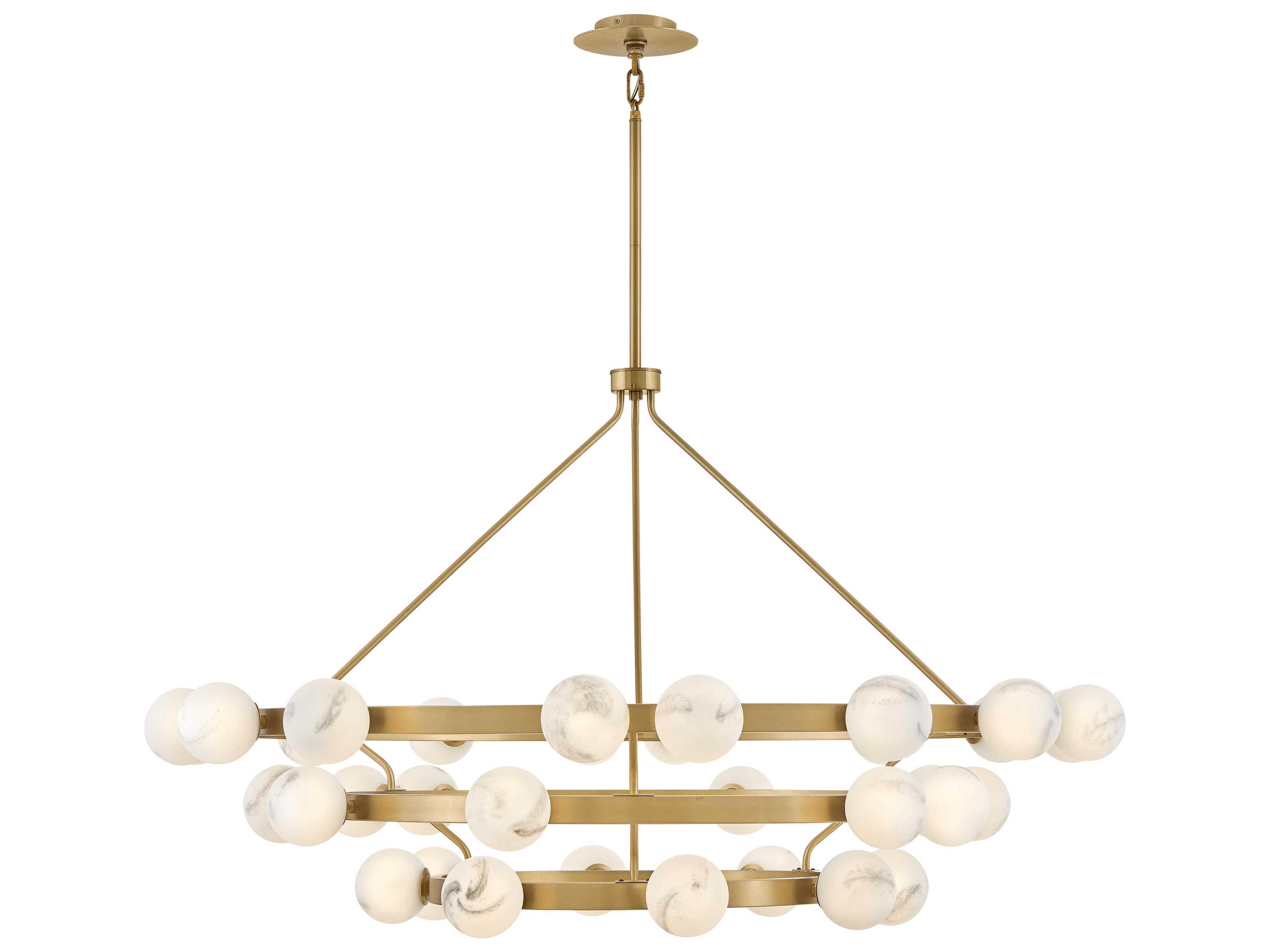 Fredrick Ramond Selene 36-Light Lacquered Brass Globe Chandelier