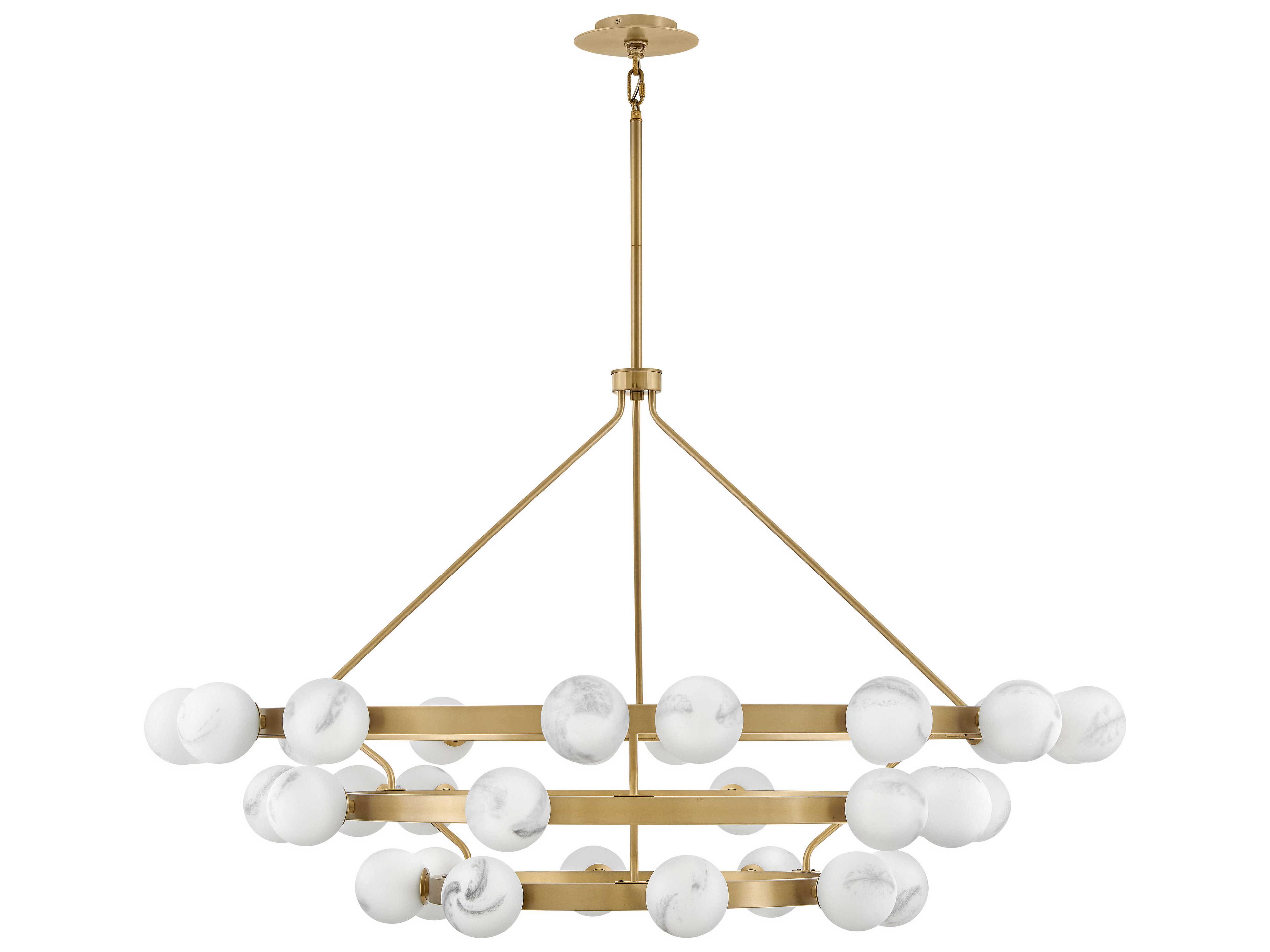 Fredrick Ramond Selene 36-Light Lacquered Brass Globe Chandelier
