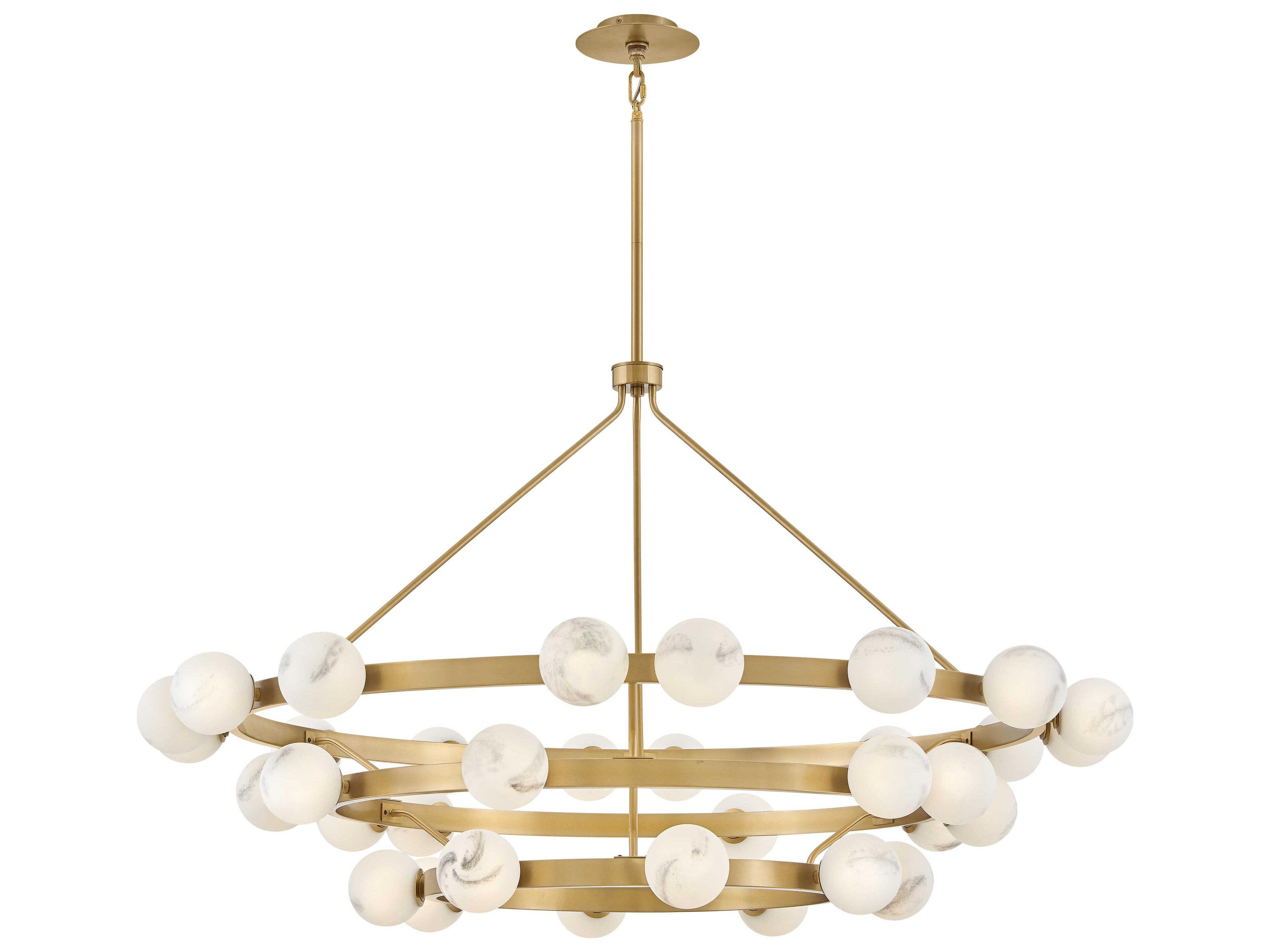 Fredrick Ramond Selene 36-Light Lacquered Brass Globe Chandelier