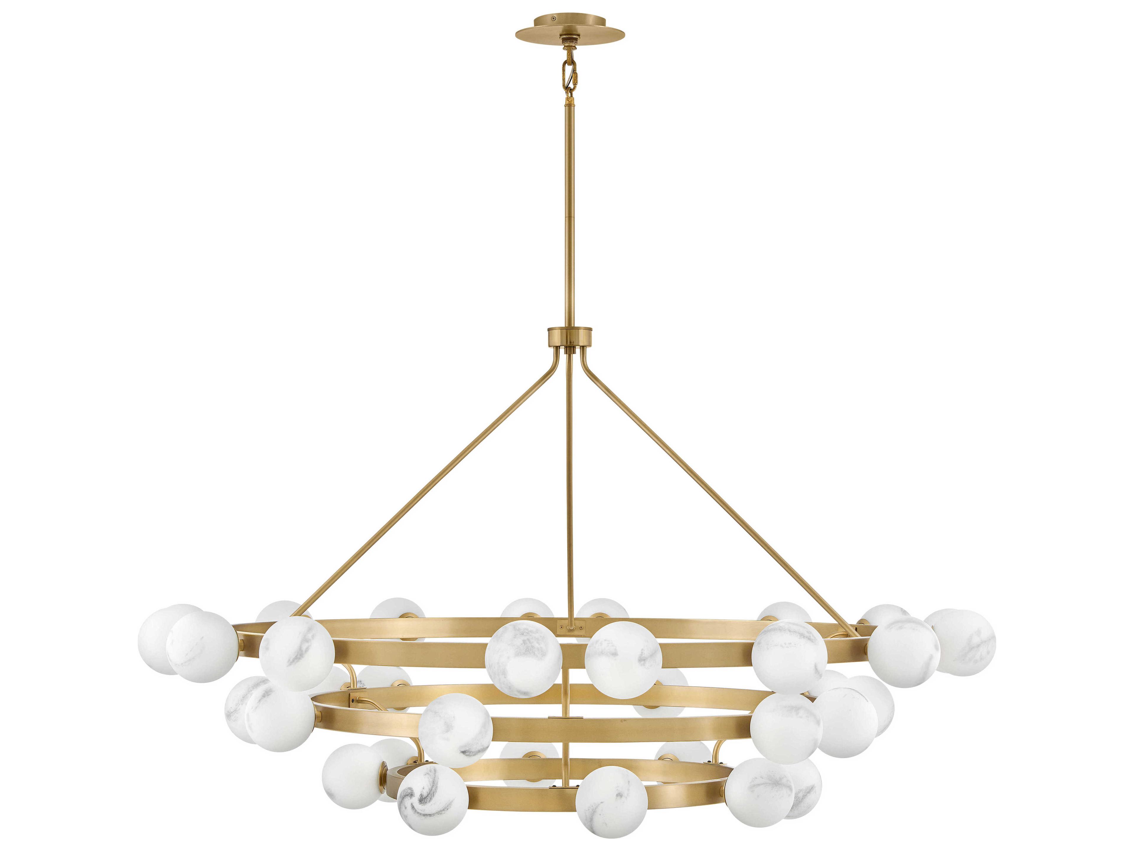 Fredrick Ramond Selene 36-Light Lacquered Brass Globe Chandelier