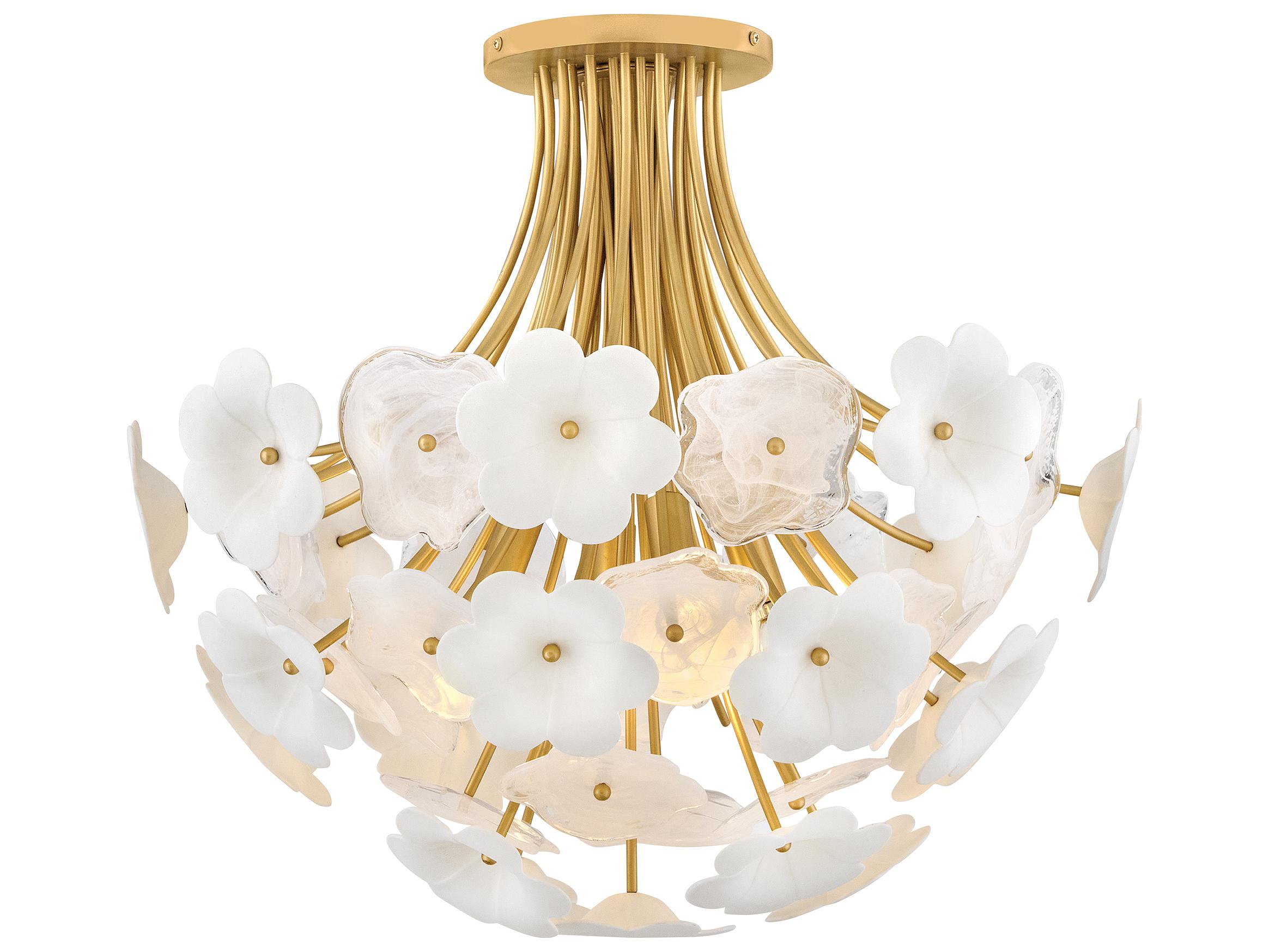 Fredrick Ramond Marianne 4-Light Deluxe Gold Semi Flush Mount