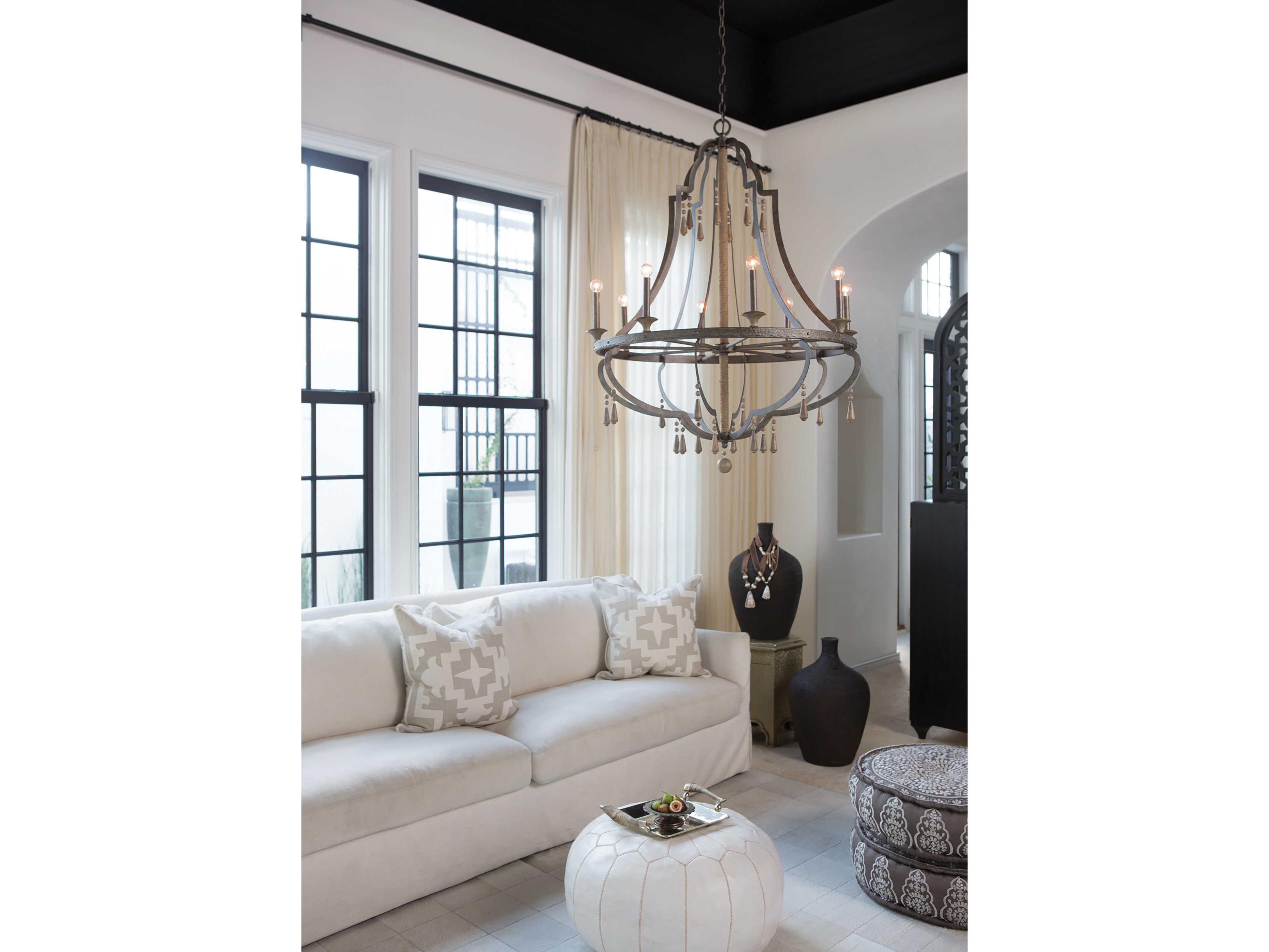 Fredrick Ramond Cordoba 8-Light Distressed Iron Brown Candelabra Chandelier