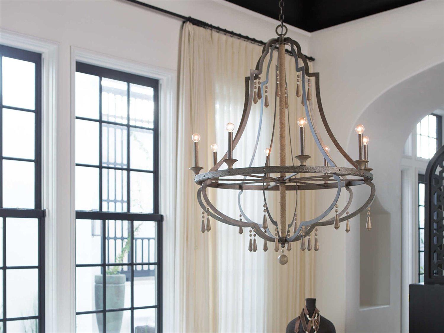 Fredrick Ramond Cordoba 8-Light Distressed Iron Brown Candelabra Chandelier