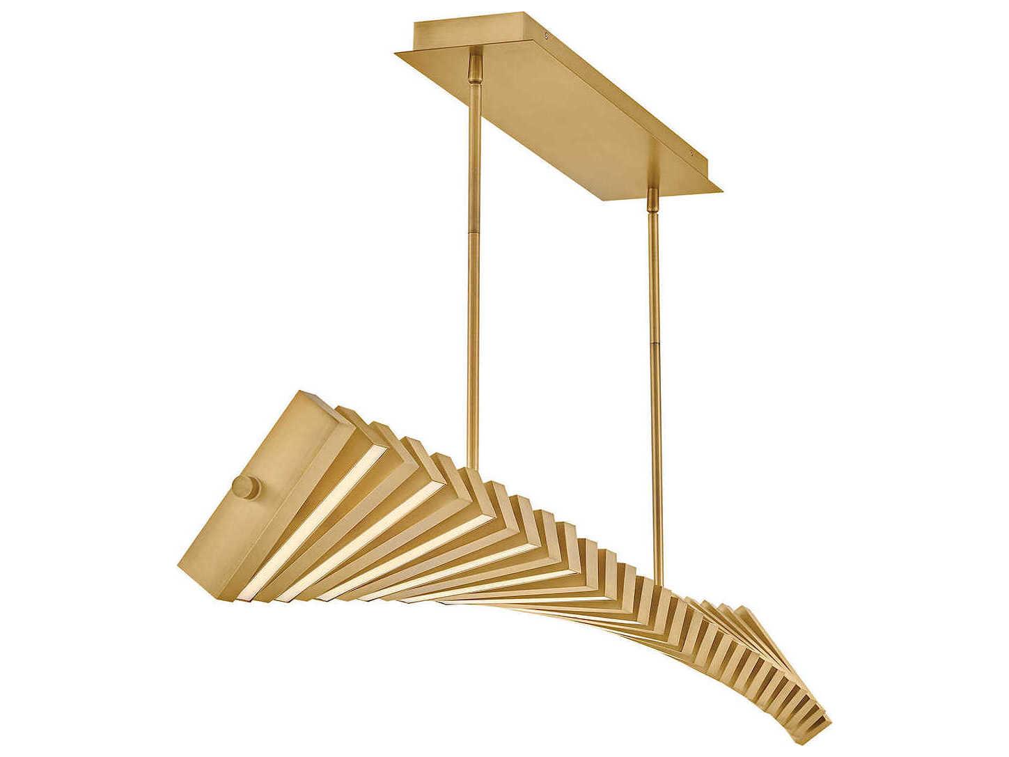 Fredrick Ramond Stitch Lacquered Brass Geometric Linear Island Pendant