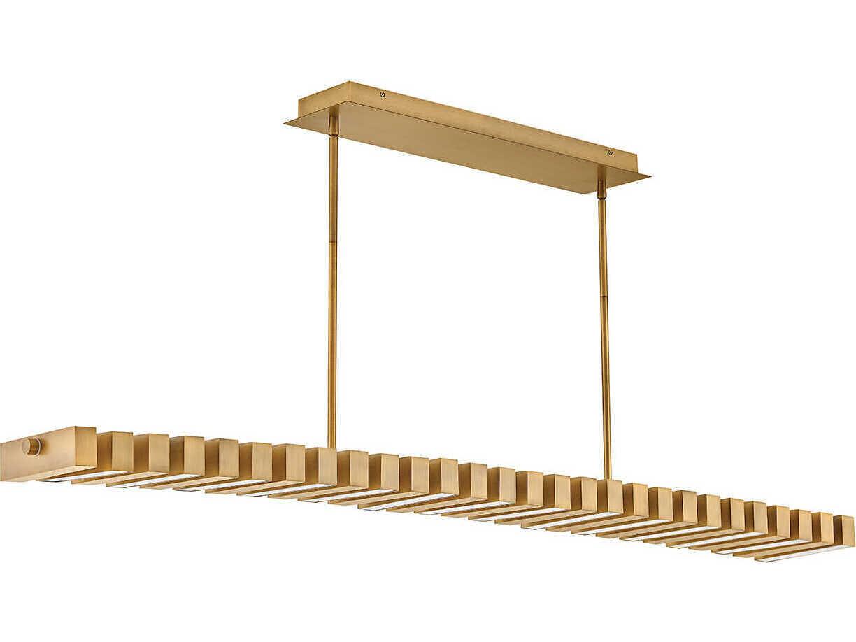 Fredrick Ramond Stitch Lacquered Brass Geometric Linear Island Pendant
