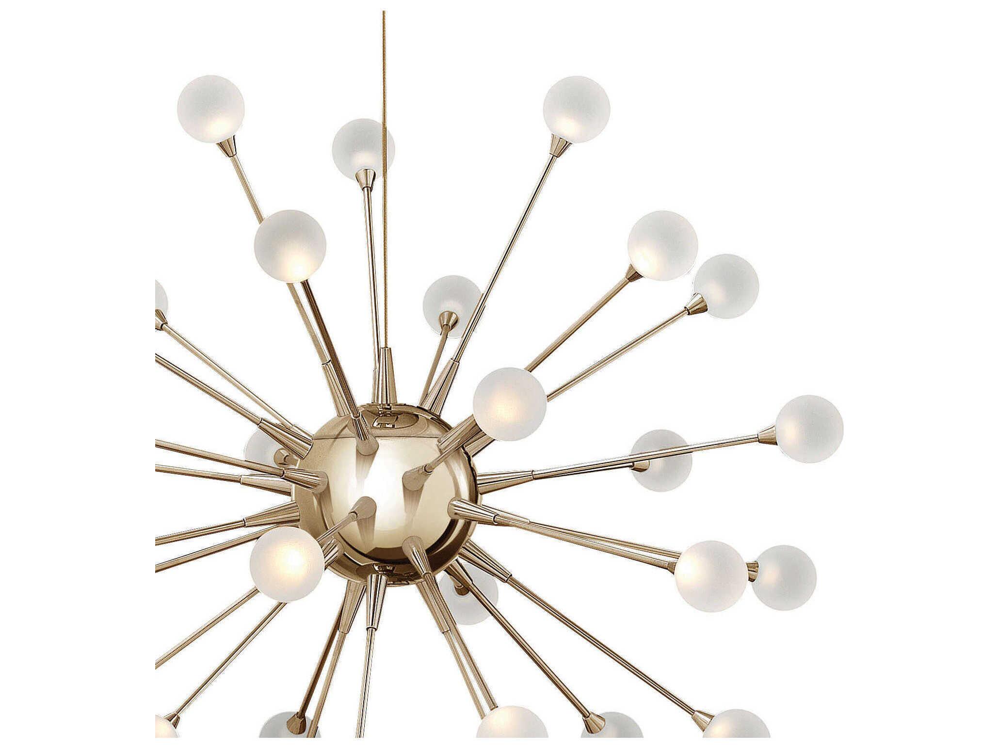 Fredrick Ramond Impulse 30-Light Polished Gold LED Linear Sputnik Pendant