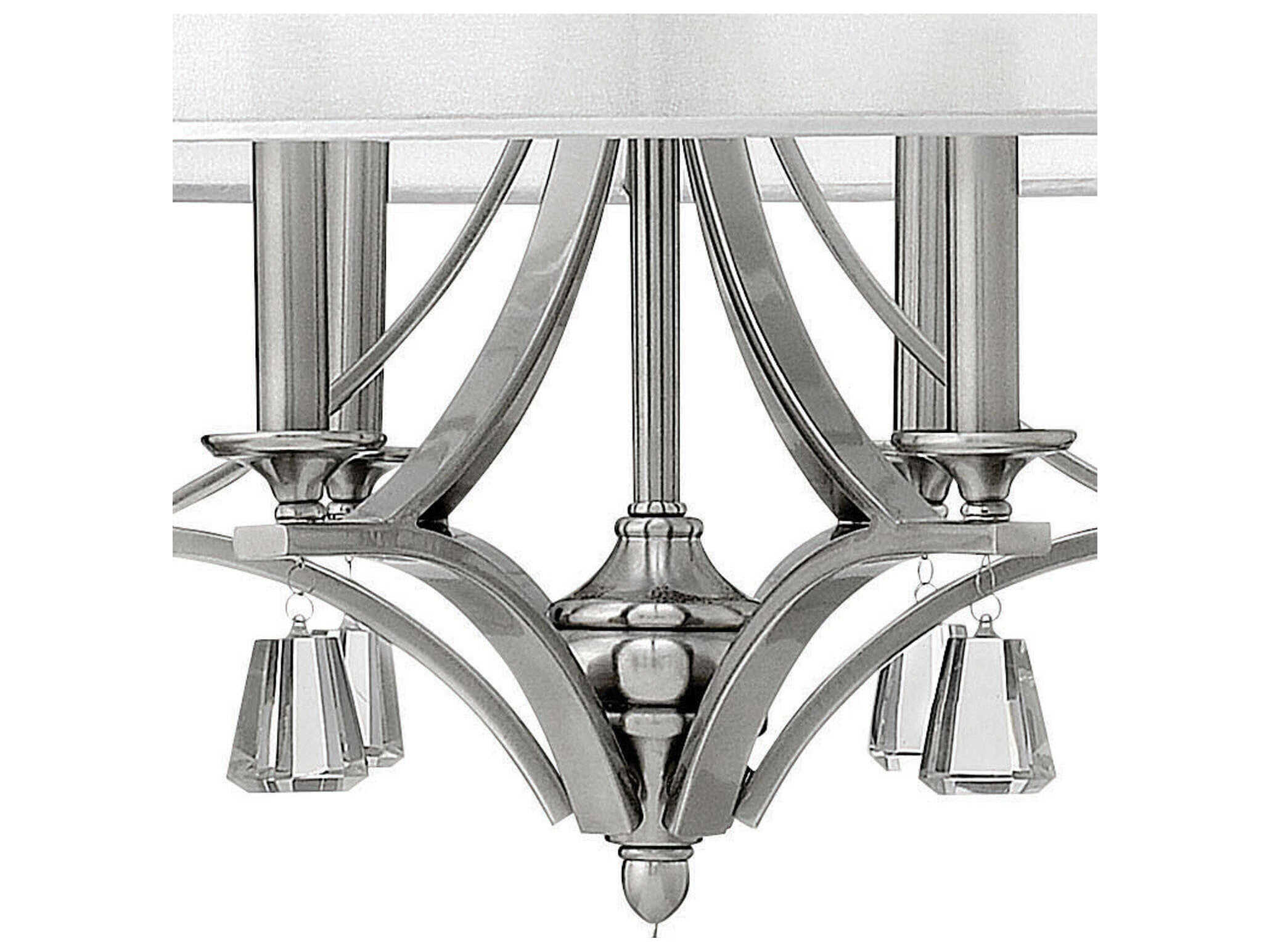 Fredrick Ramond Mime 6-Light Brushed Nickel Crystal Candelabra Drum Chandelier