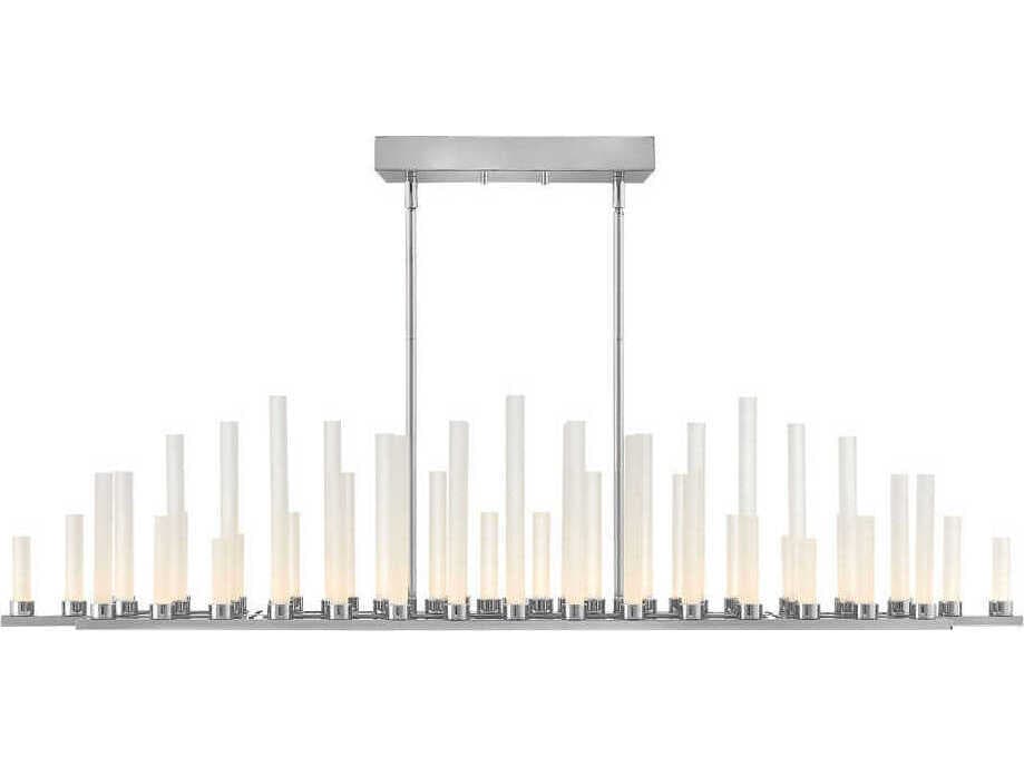 Fredrick Ramond Trinity 50-Light Polished Nickel Glass LED Cylinder Geometric Island Pendant