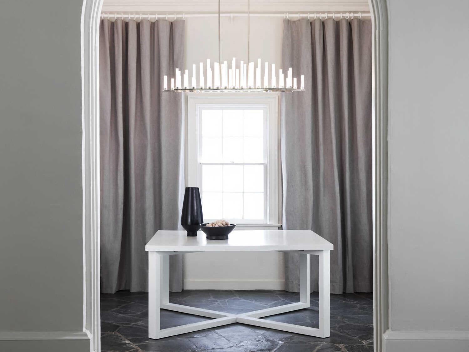 Fredrick Ramond Trinity 50-Light Polished Nickel Glass LED Cylinder Geometric Island Pendant