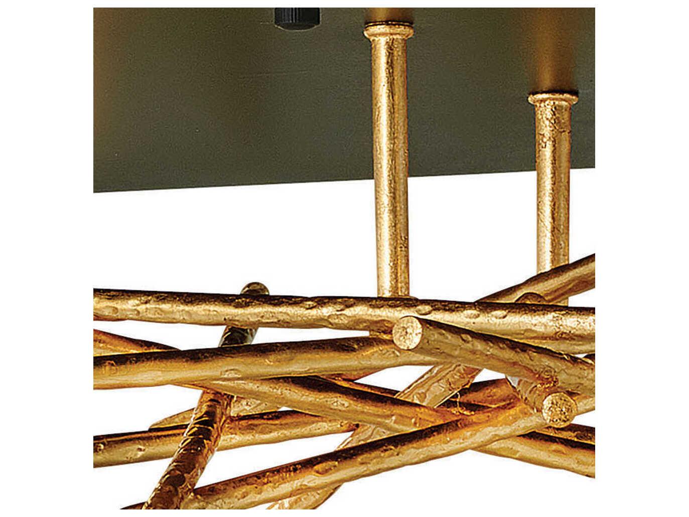 Fredrick Ramond Styx Black Gilded Gold LED Geometric Linear Flush Mount