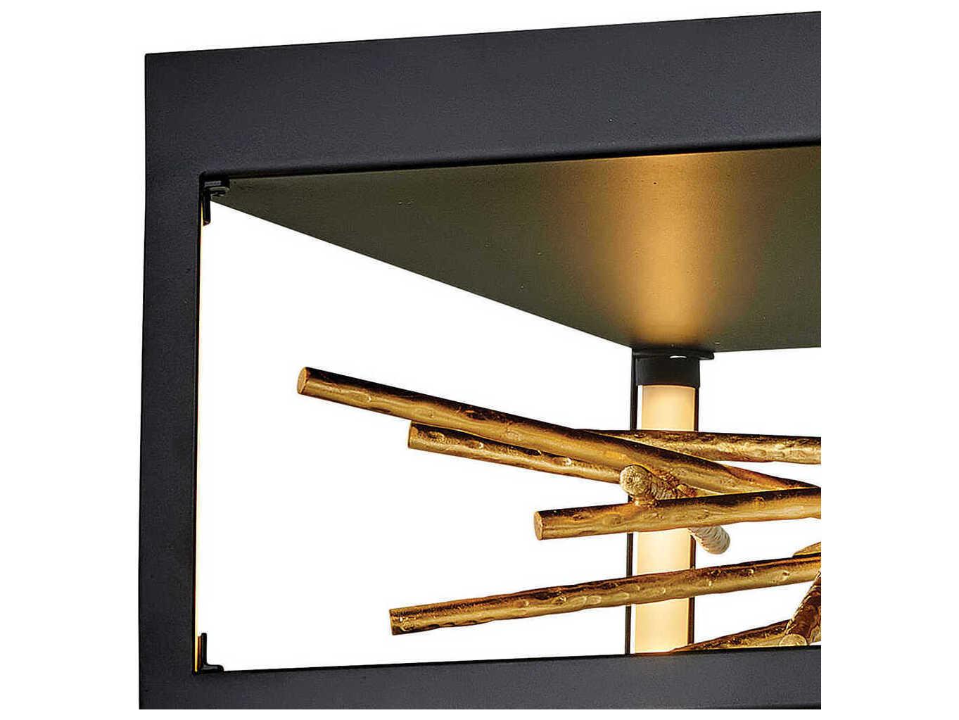 Fredrick Ramond Styx Black Gilded Gold LED Geometric Linear Flush Mount