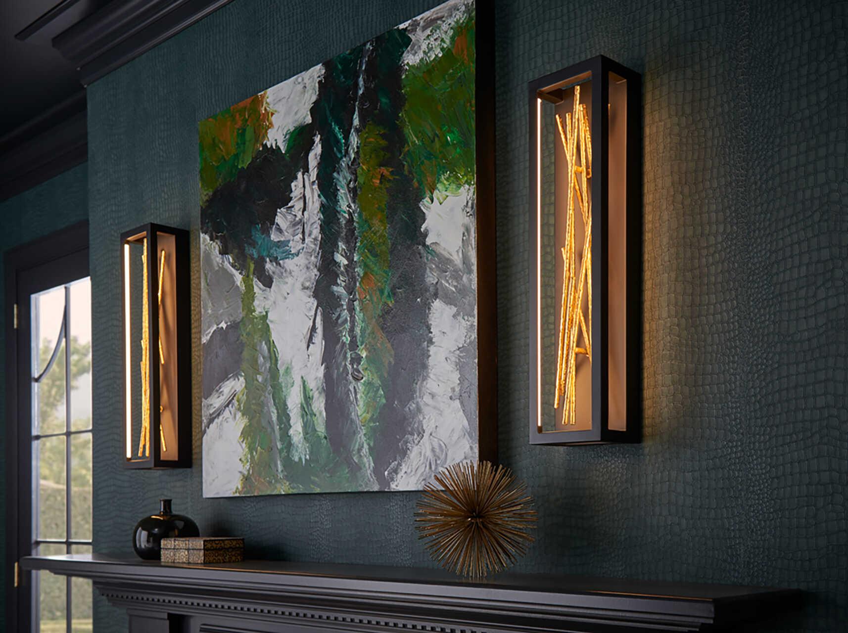 Fredrick Ramond Styx Black Gilded Gold LED Wall Sconce