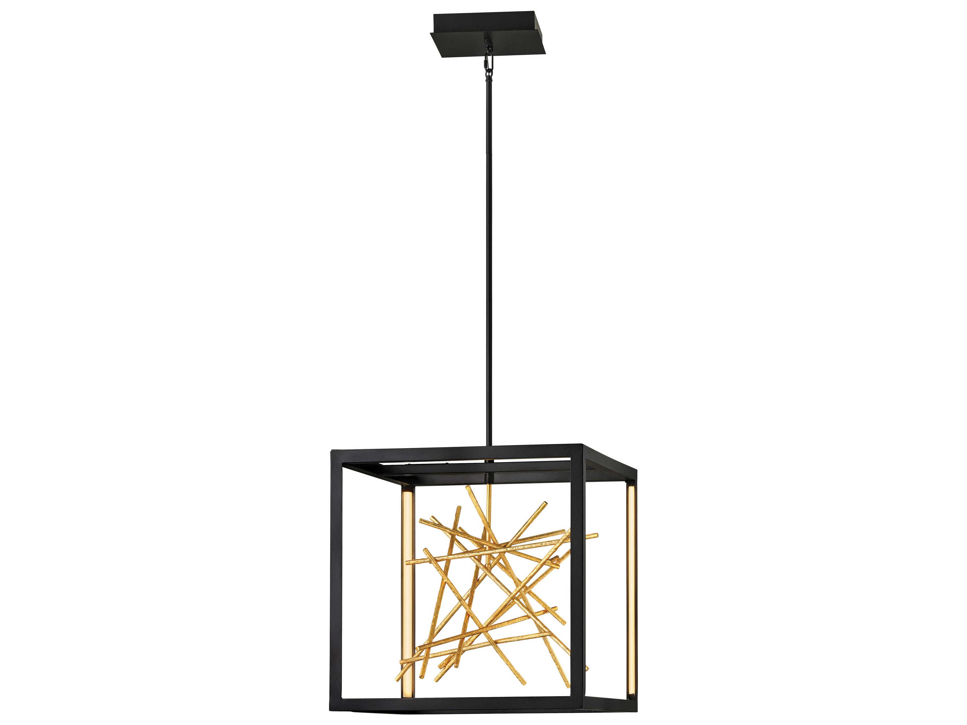 Fredrick Ramond Styx Black Gilded Gold LED Linear Pendant