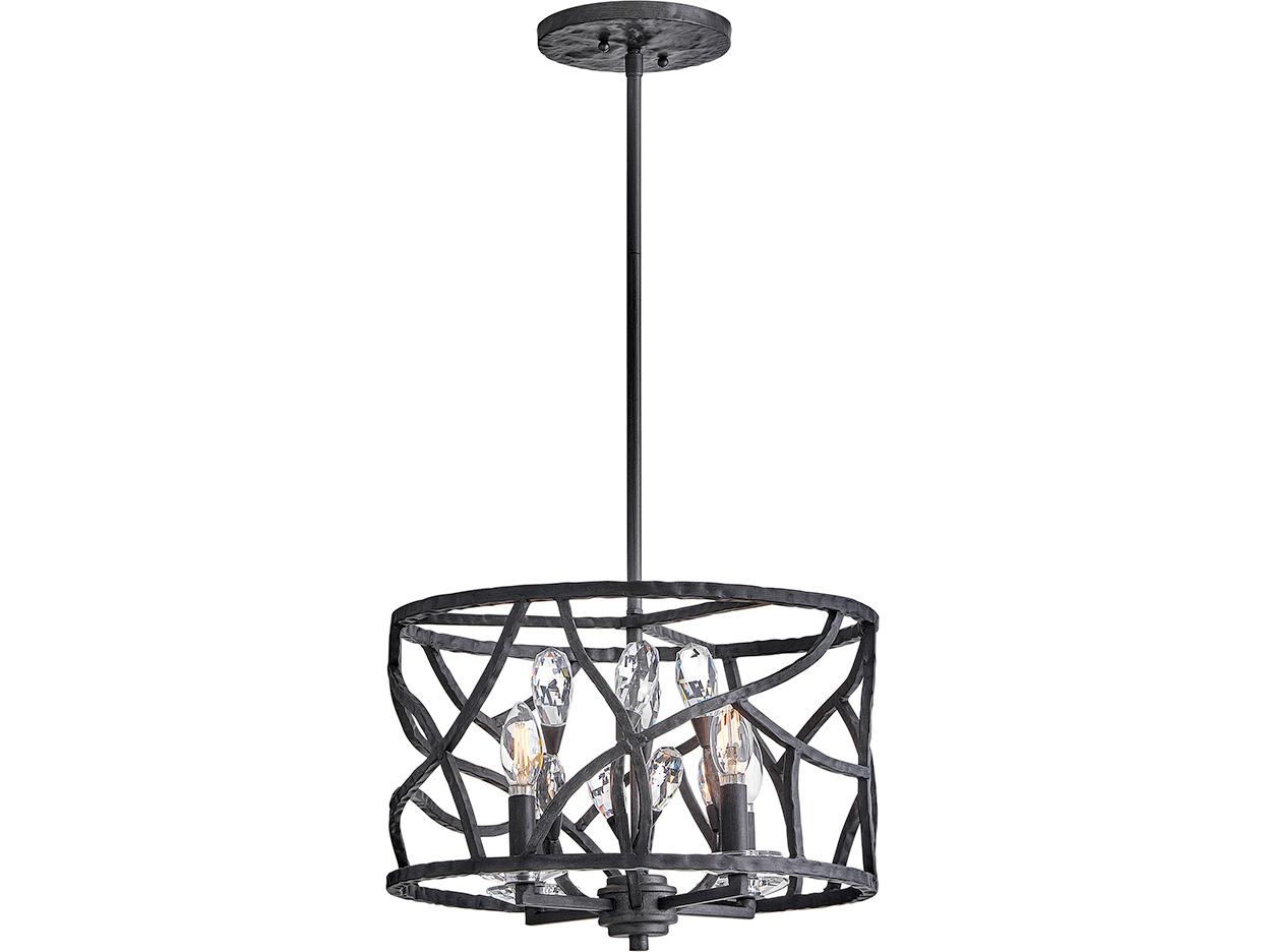 Fredrick Ramond Eve 4-Light Brushed Graphite Black Pendant