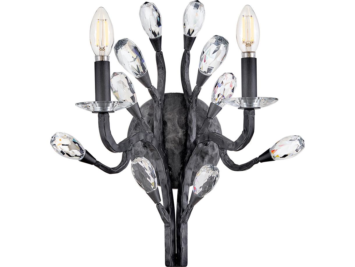 Fredrick Ramond Eve 2-Light Brushed Graphite Black Wall Sconce
