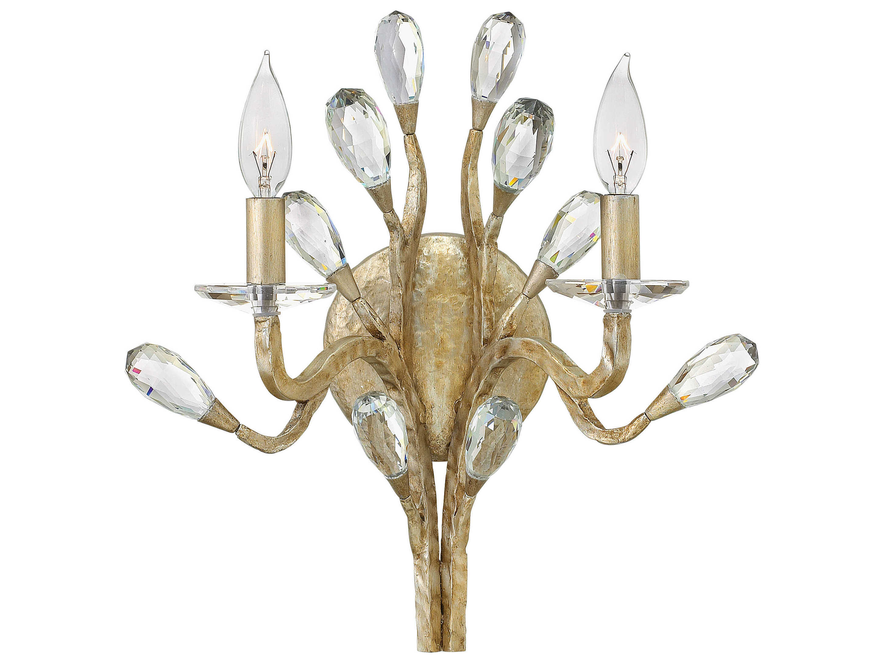Fredrick Ramond Eve 2-Light Champagne Gold Crystal Wall Sconce
