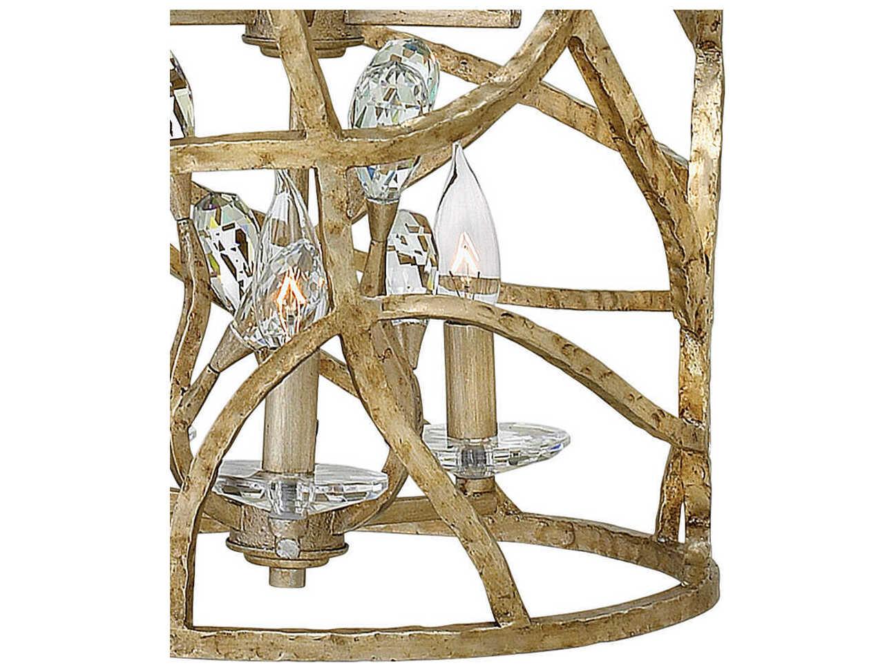Fredrick Ramond Eve 6-Light Champagne Gold Crystal Candelabra Geometric Chandelier