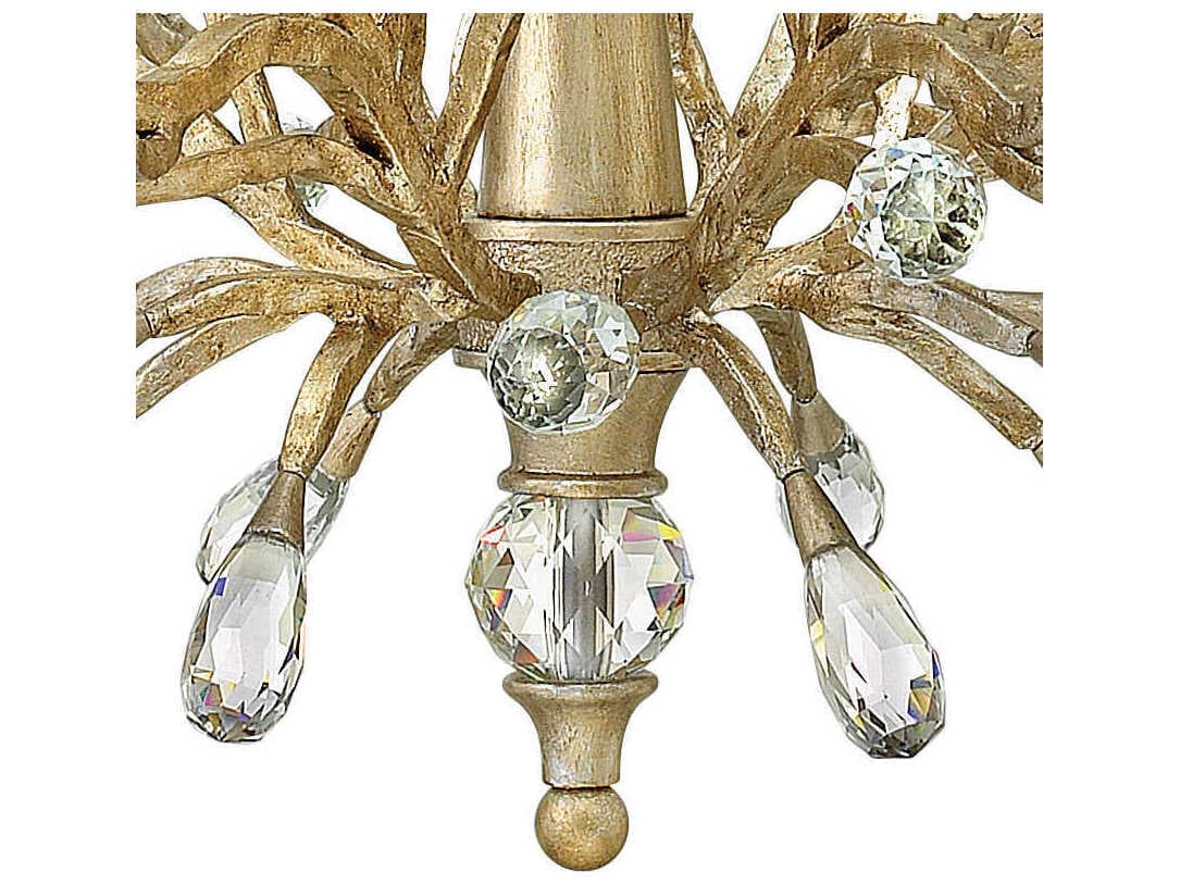 Fredrick Ramond Eve 6-Light Champagne Gold Crystal Candelabra Chandelier