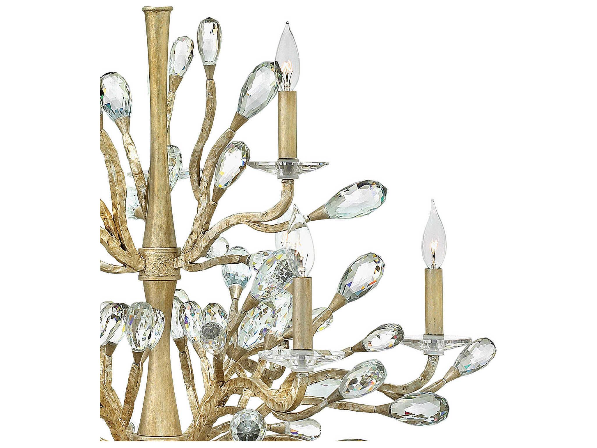 Fredrick Ramond Eve 9-Light Champagne Gold Crystal Candelabra Chandelier