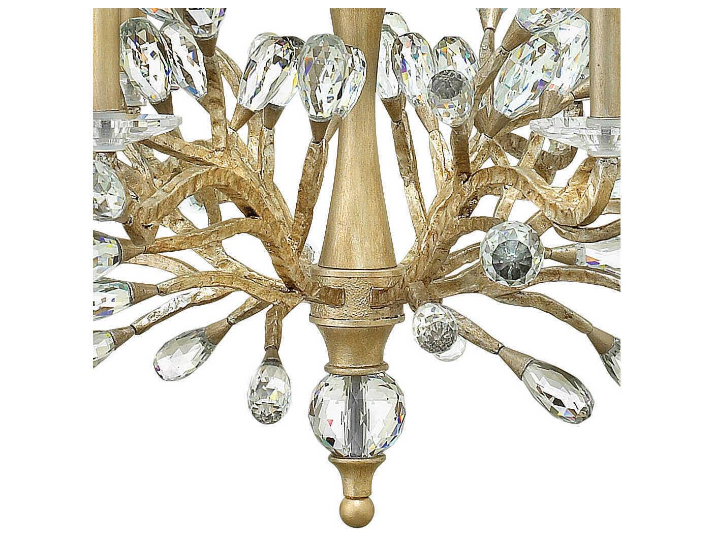 Fredrick Ramond Eve 9-Light Champagne Gold Crystal Candelabra Chandelier