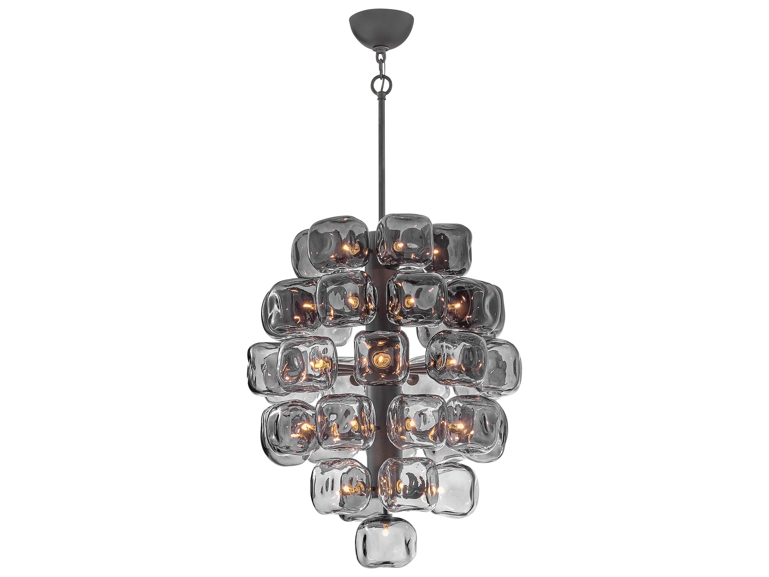 Fredrick Ramond Perriand 40-Light Brushed Graphite Black Geometric Tiered Chandelier