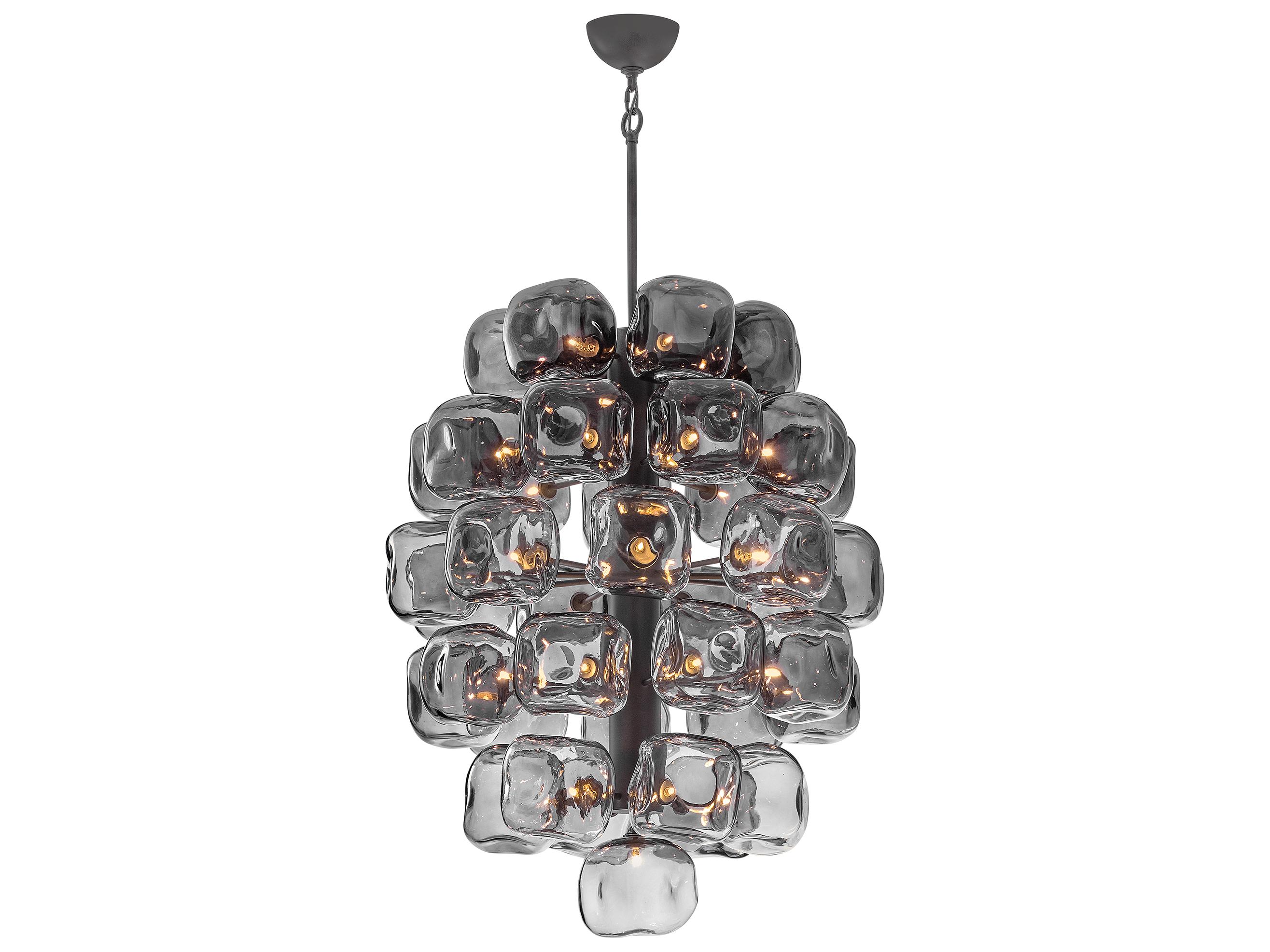 Fredrick Ramond Perriand 40-Light Brushed Graphite Black Geometric Tiered Chandelier