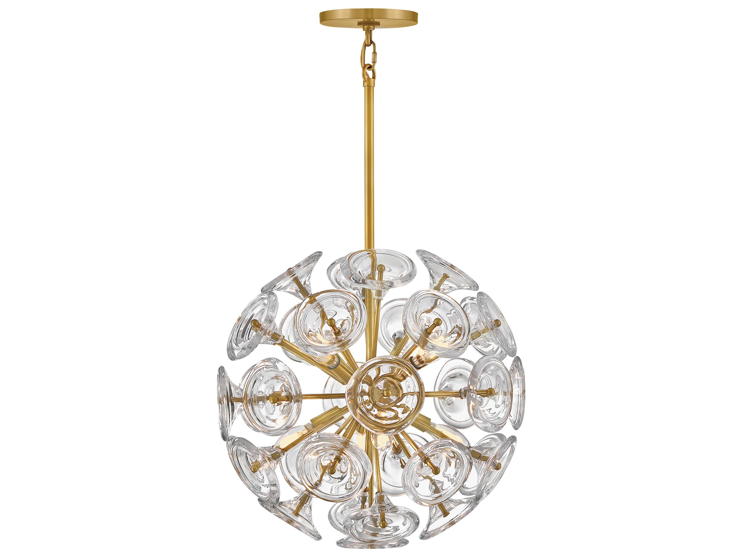Fredrick Ramond Maya 8-Light Unlacquered Brass Globe Pendant