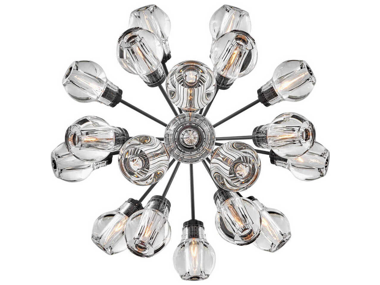 Fredrick Ramond Elise 19-Light9-Light Black Glass Globe Linear Pendant