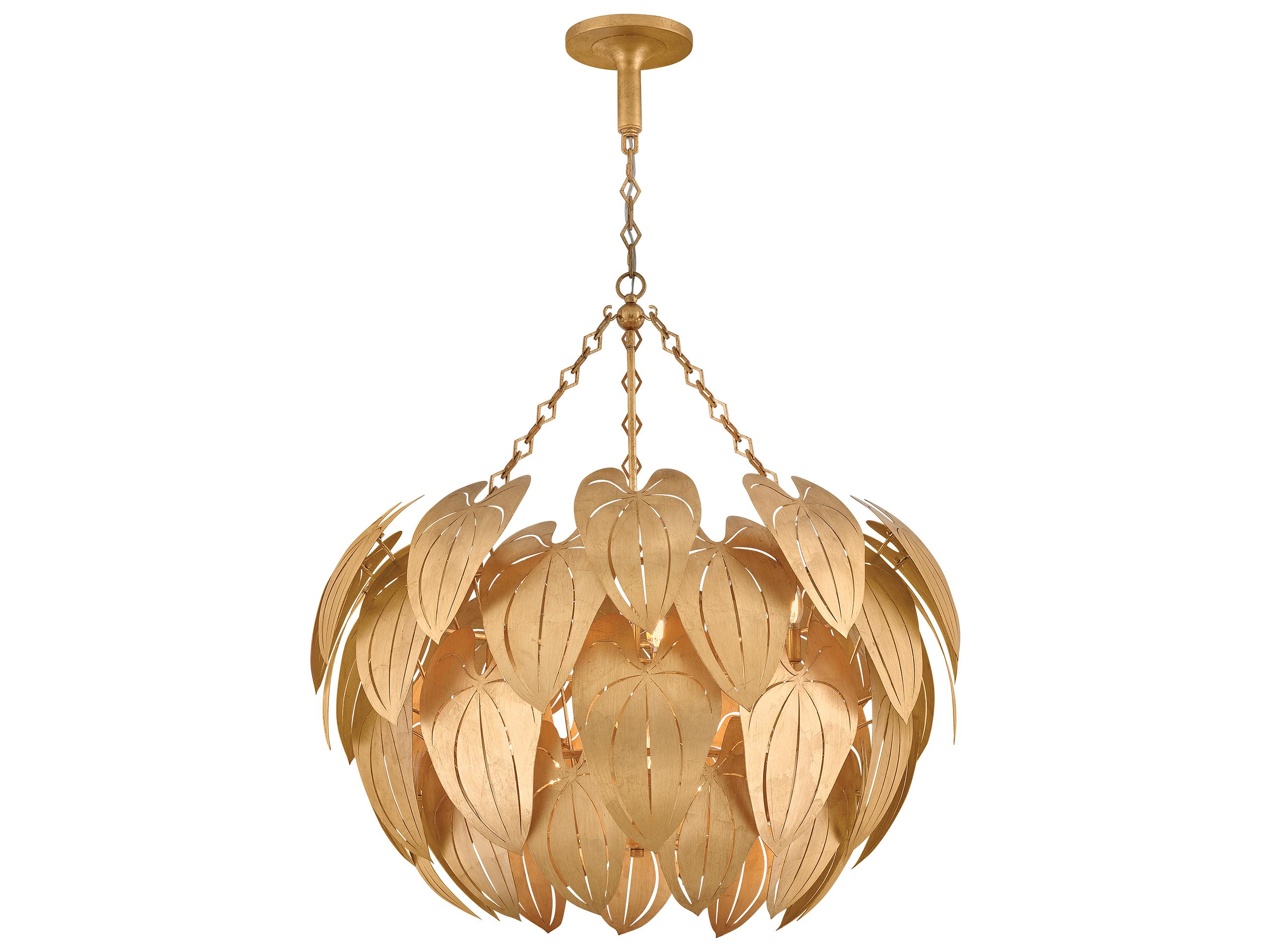 Fredrick Ramond Camille 10-Light Distressed Brass Chandelier