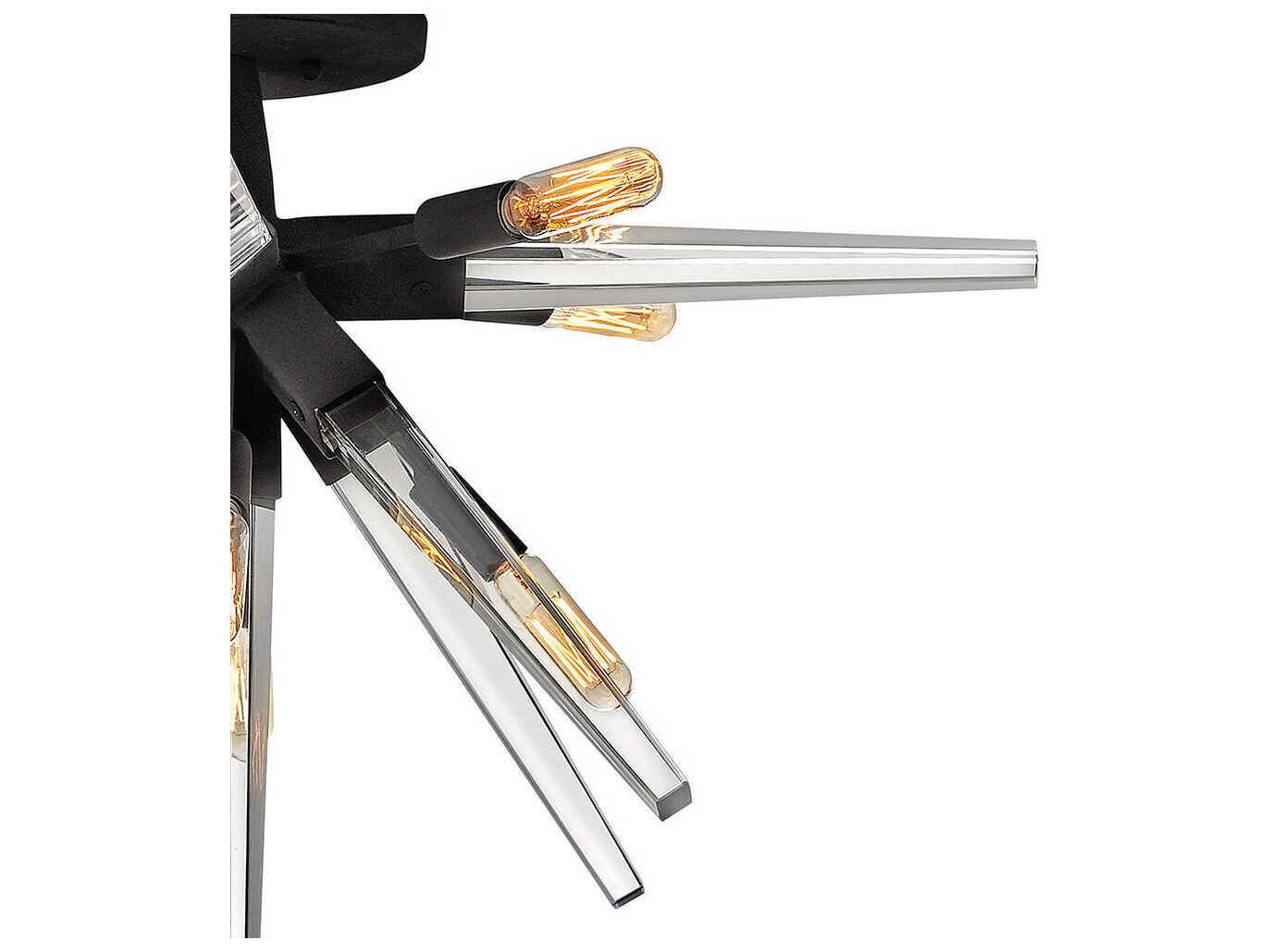 Fredrick Ramond Ariel 8-Light Black Crystal Semi Flush Mount