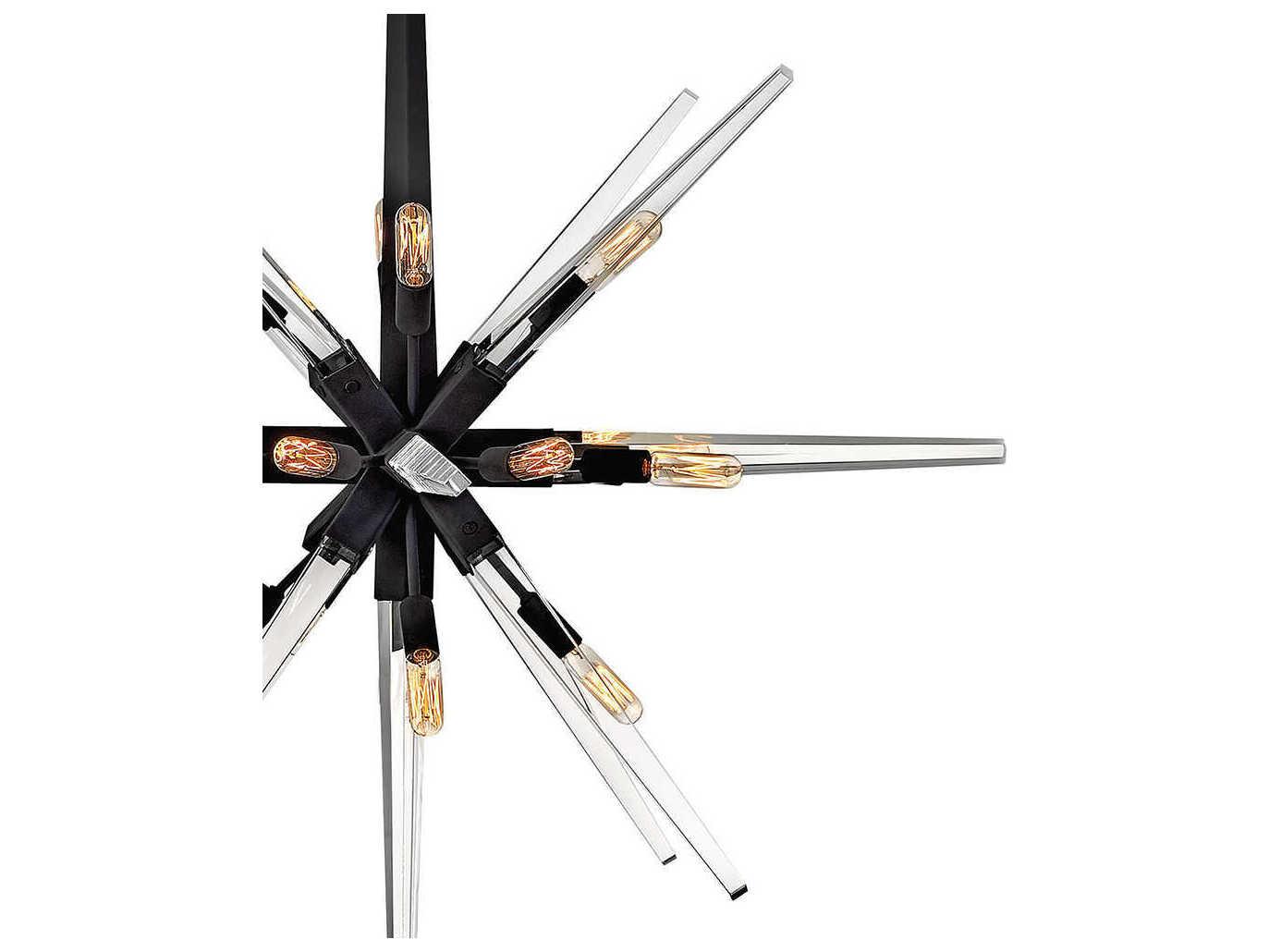 Fredrick Ramond Ariel 16-Light6-Light Black Crystal Linear Pendant