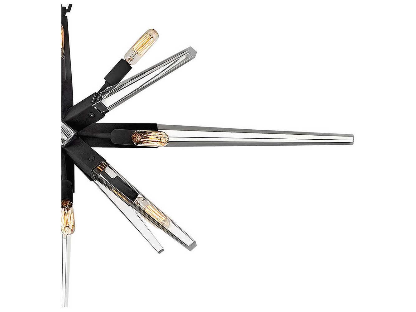 Fredrick Ramond Ariel 12-Light Black Crystal Linear Island Pendant