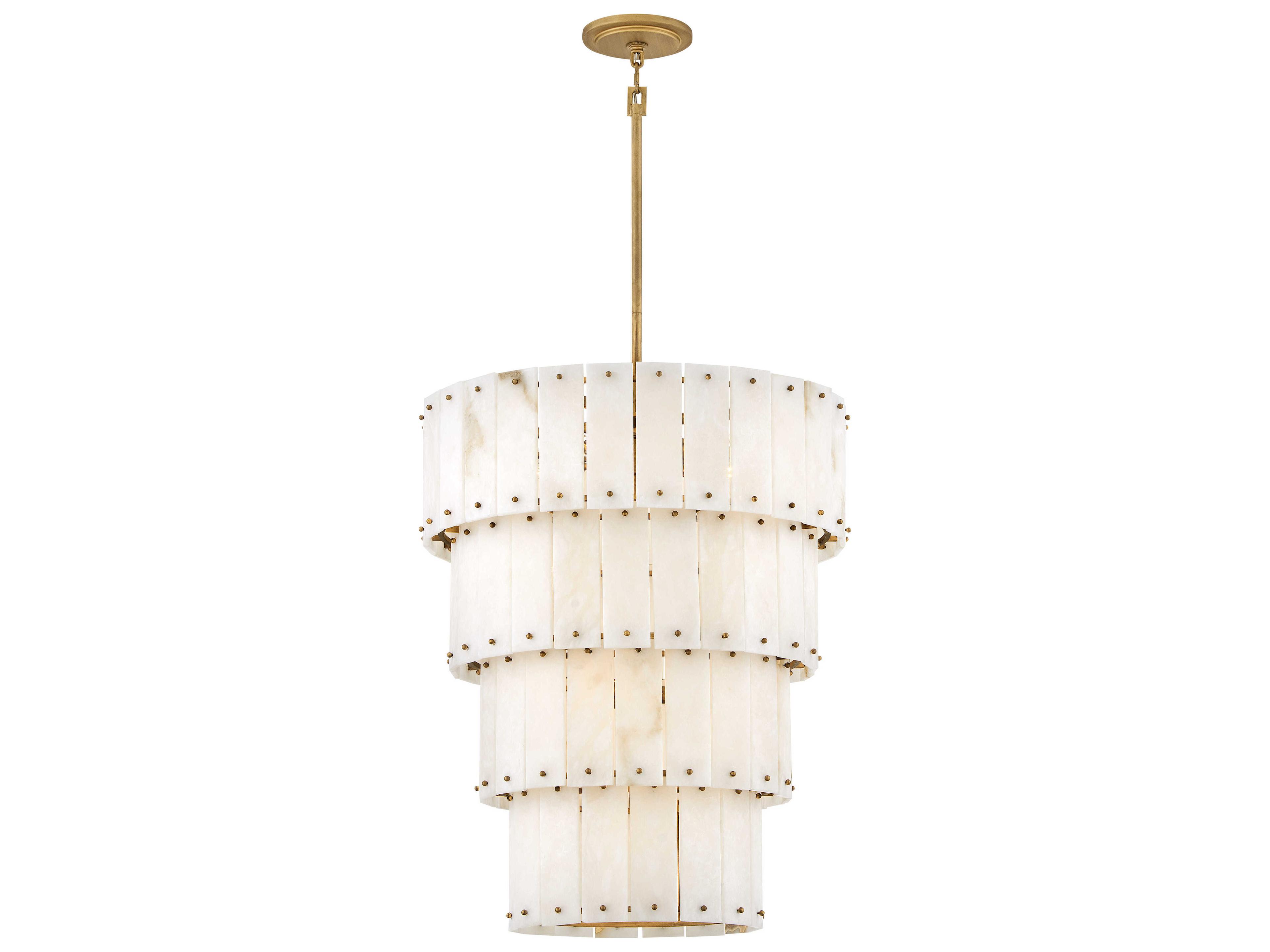 Fredrick Ramond Simone 9-Light Burnished Gold Candelabra Tiered Chandelier