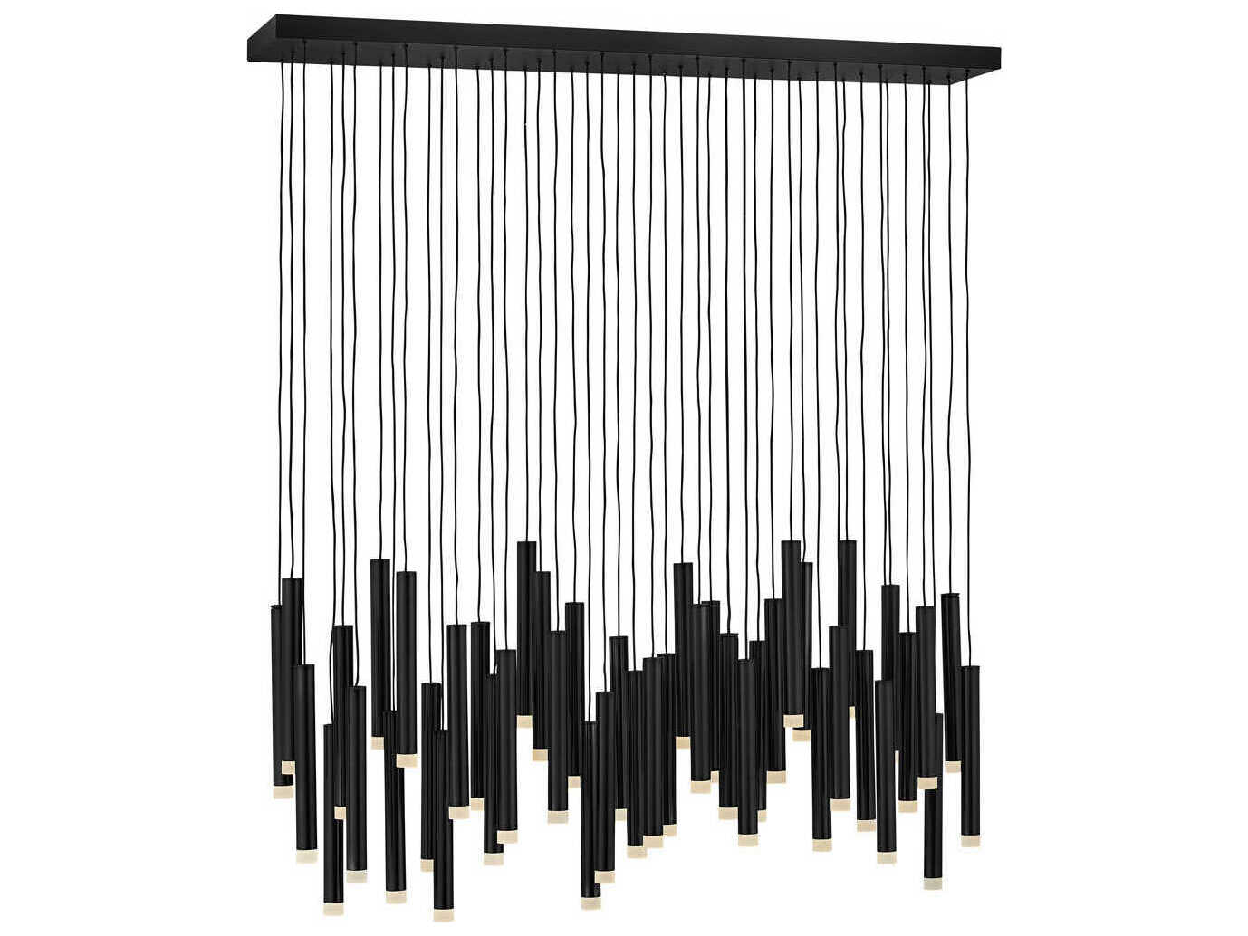 Fredrick Ramond Harmony 45-Light Black LED Cylinder Linear Island Pendant