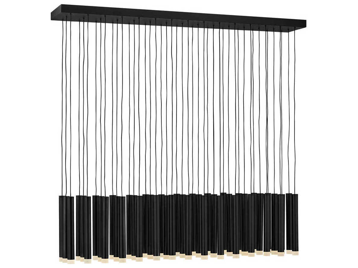 Fredrick Ramond Harmony 45-Light Black LED Cylinder Linear Island Pendant