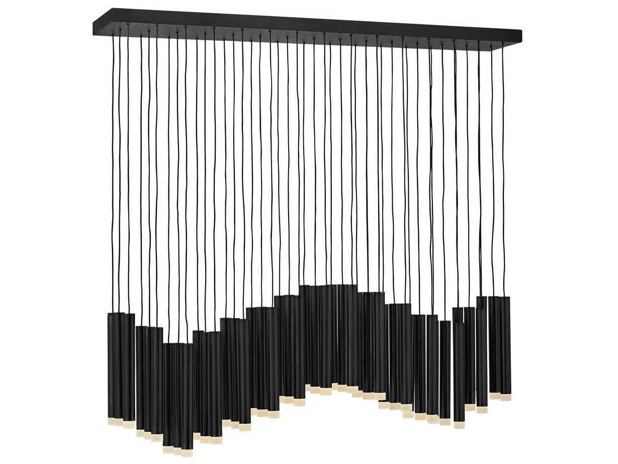 Fredrick Ramond Harmony 45-Light Black LED Cylinder Linear Island Pendant