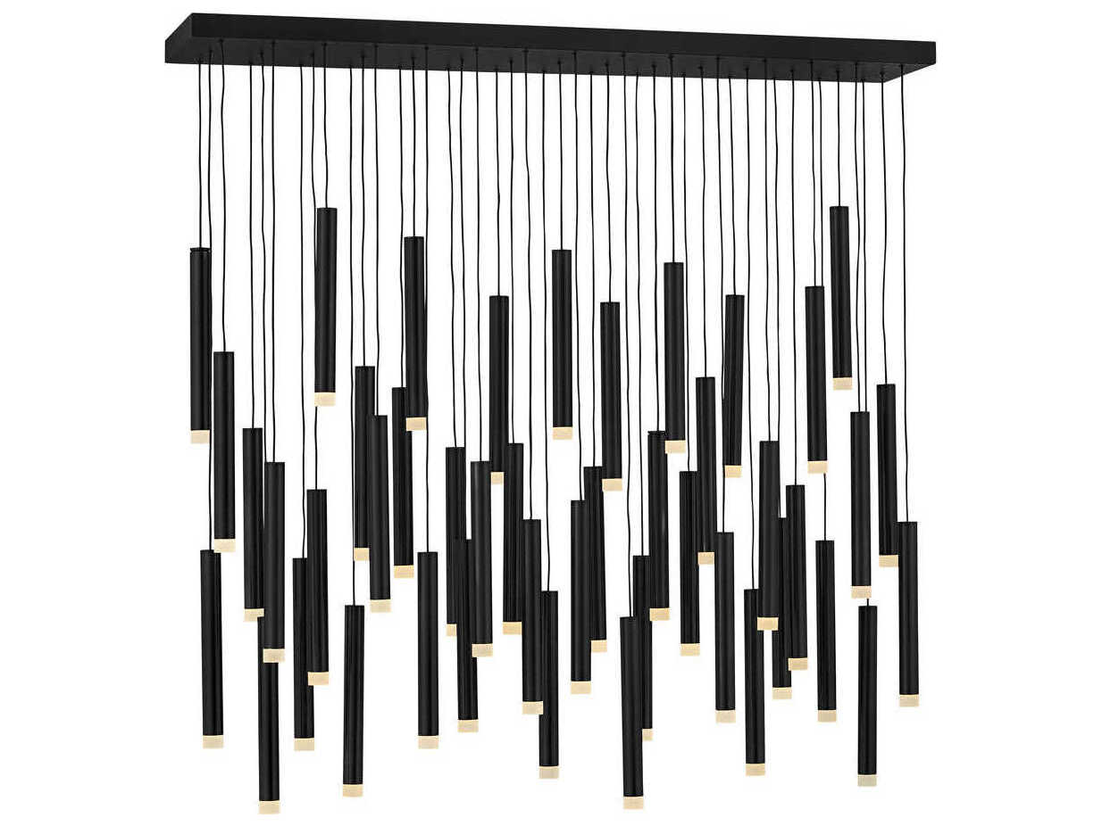 Fredrick Ramond Harmony 45-Light Black LED Cylinder Linear Island Pendant